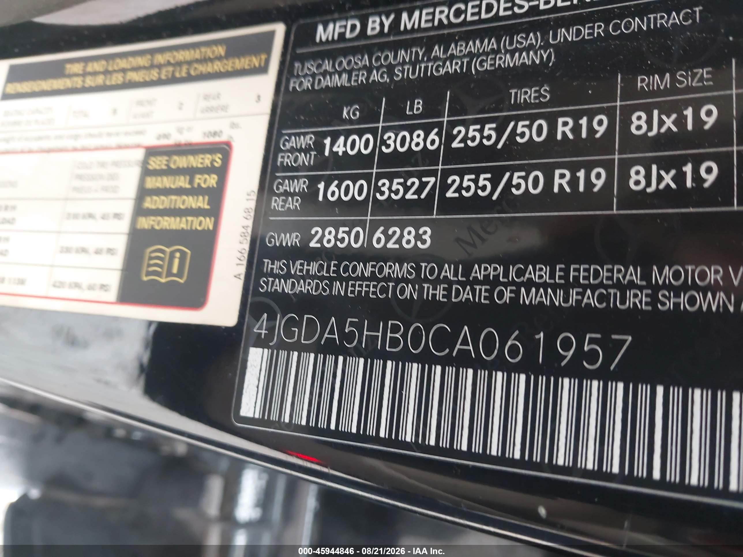 2012 Mercedes-benz Ml 350 4matic Black vin: 4JGDA5HB0CA061957