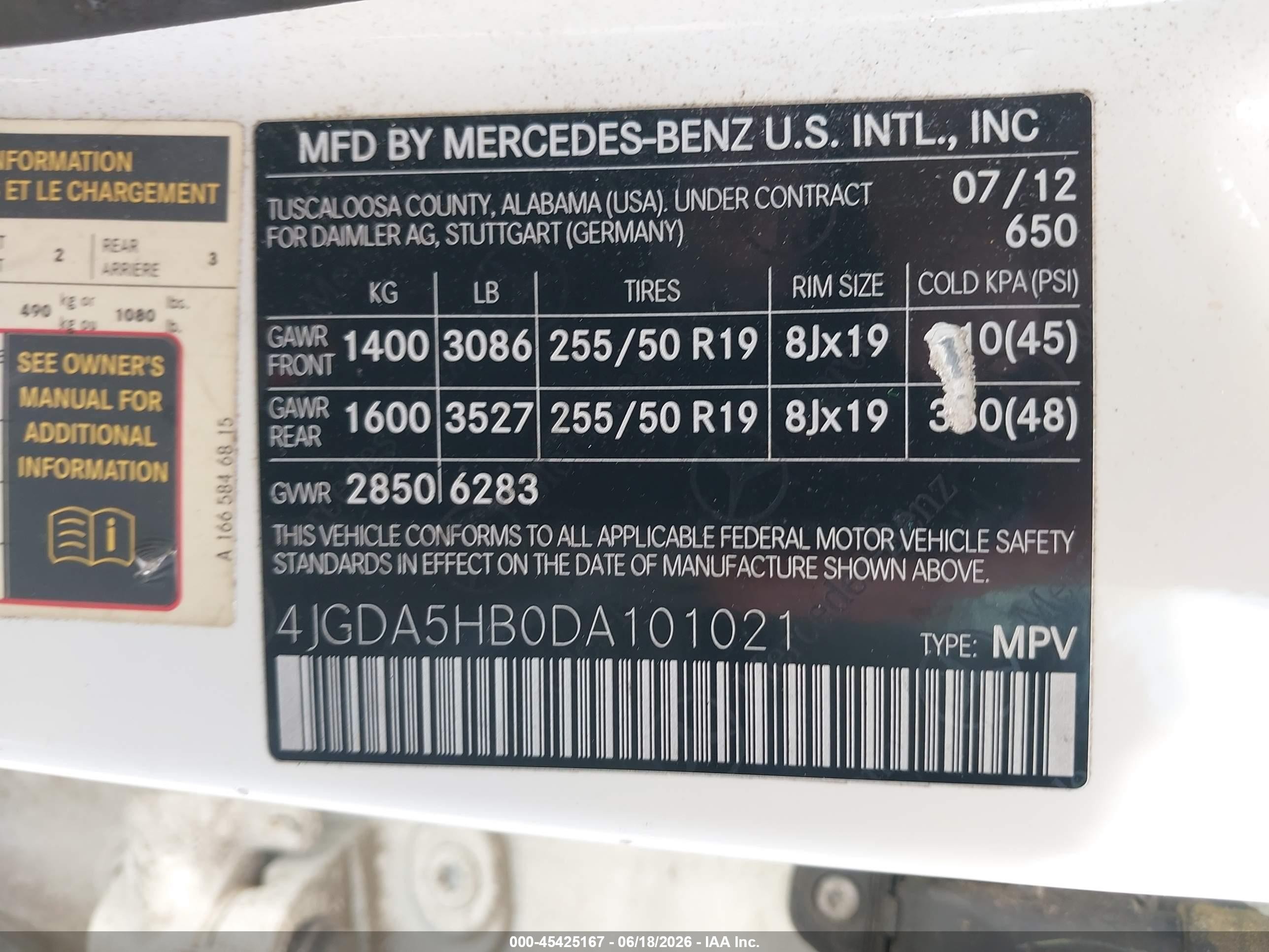 2013 Mercedes-benz Ml 350 4matic Белый vin: 4JGDA5HB0DA101021