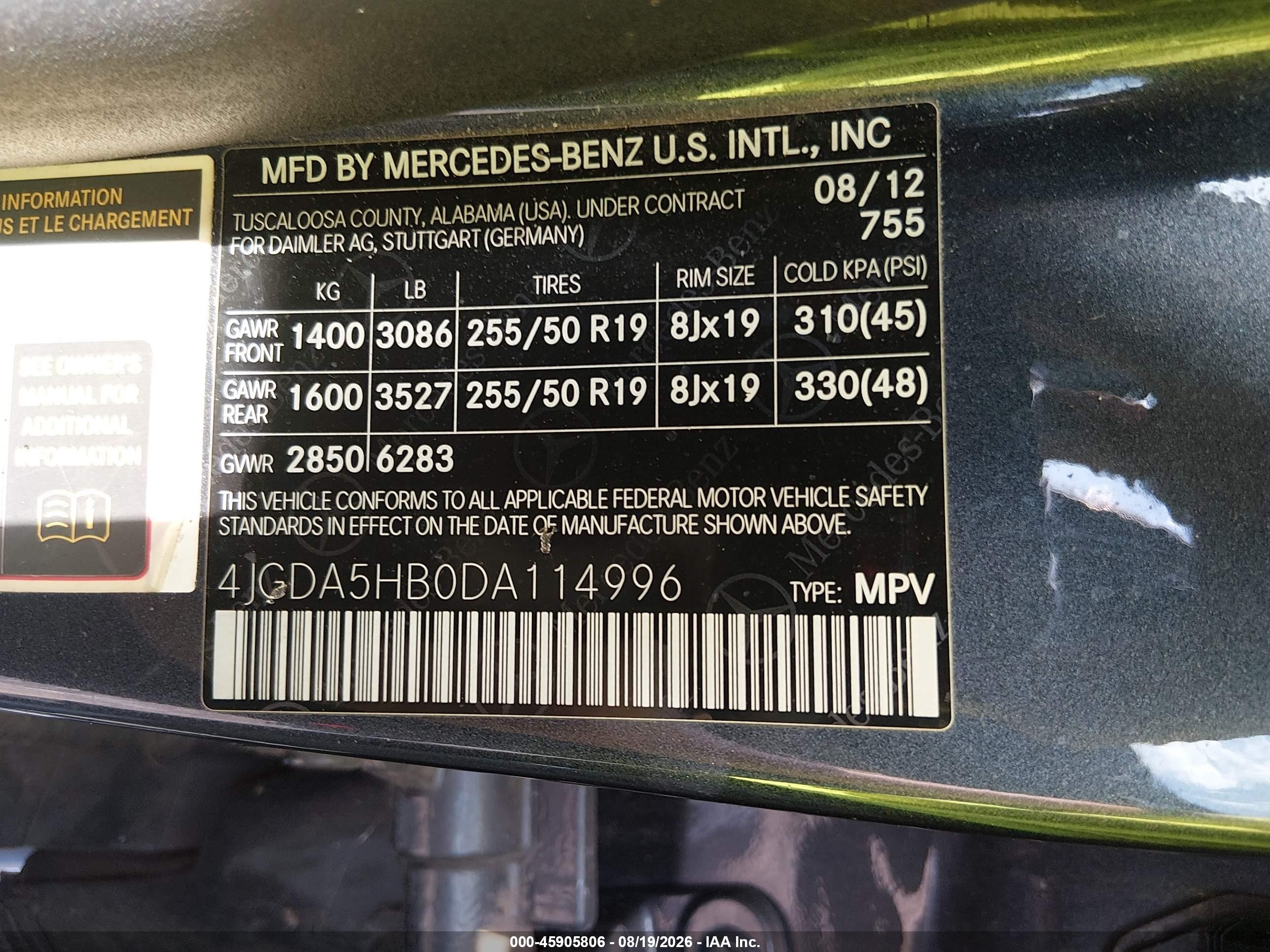 2013 Mercedes-benz Ml 350 4matic Серый vin: 4JGDA5HB0DA114996