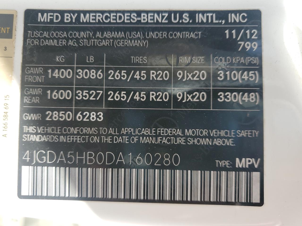 2013 Mercedes-benz Ml 350 4matic Белый vin: 4JGDA5HB0DA160280