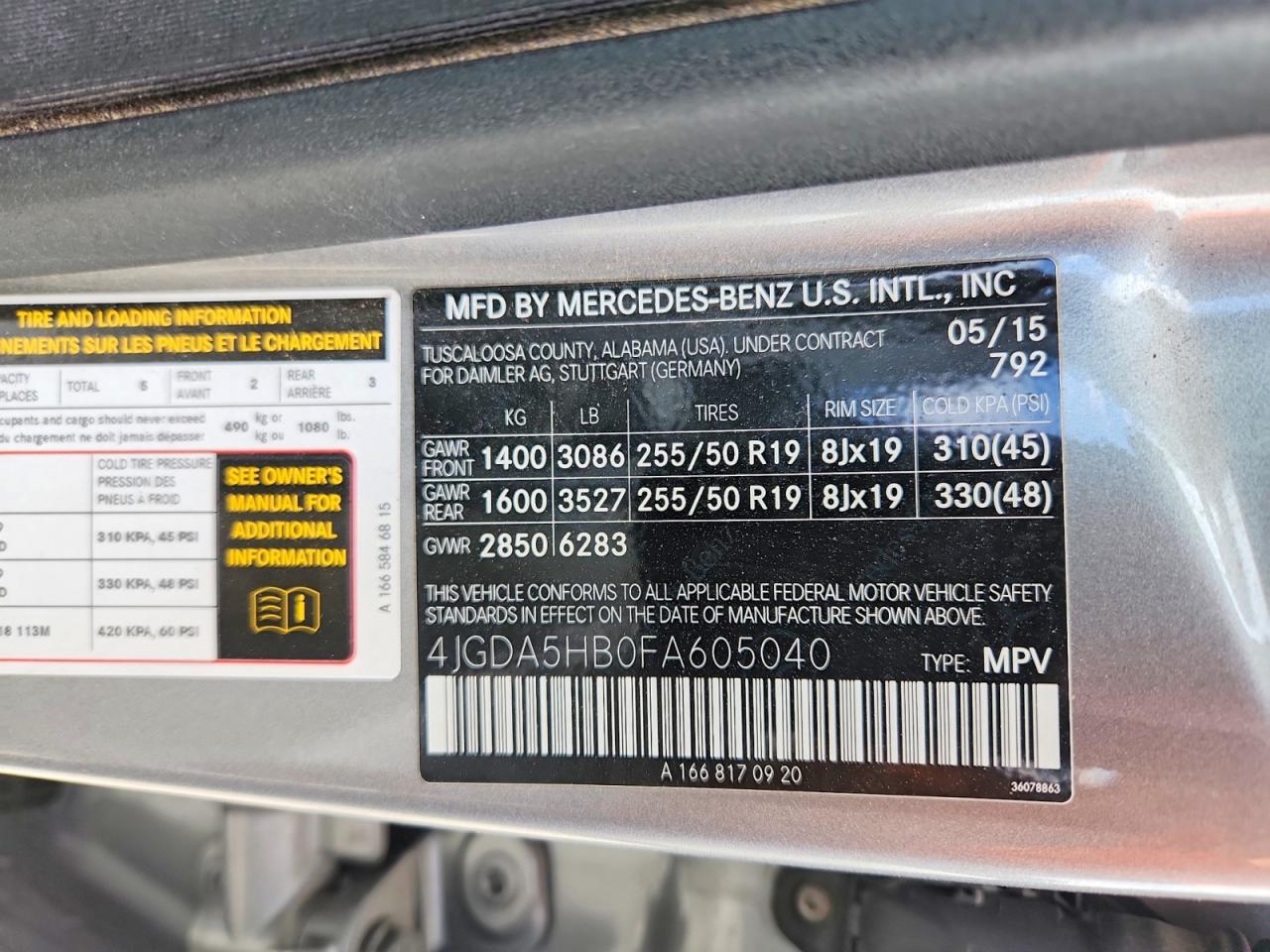 2015 Mercedes-benz Ml 350 4matic Silver vin: 4JGDA5HB0FA605040