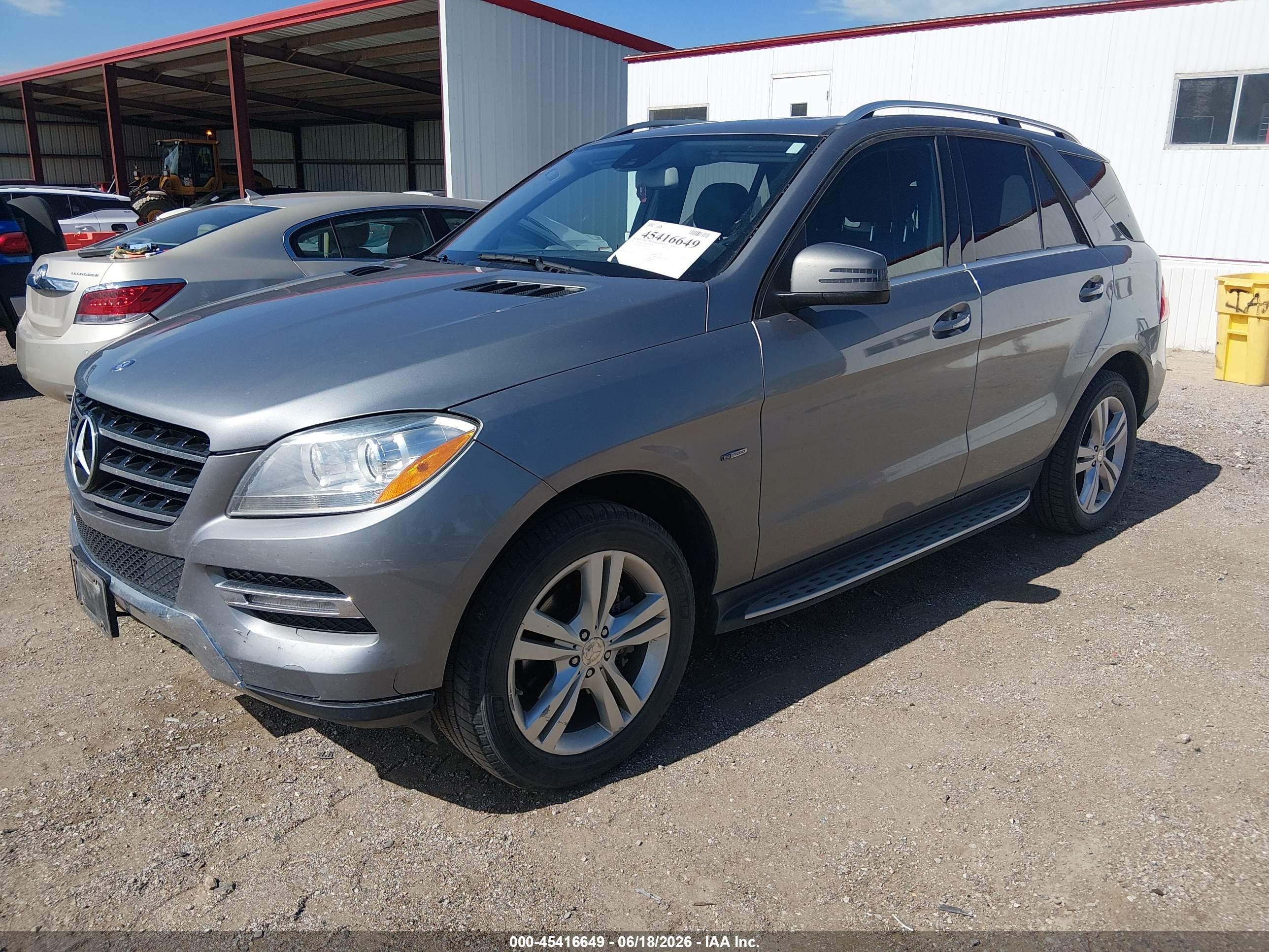 2012 Mercedes-benz Ml 350 4matic Gray vin: 4JGDA5HB1CA018003
