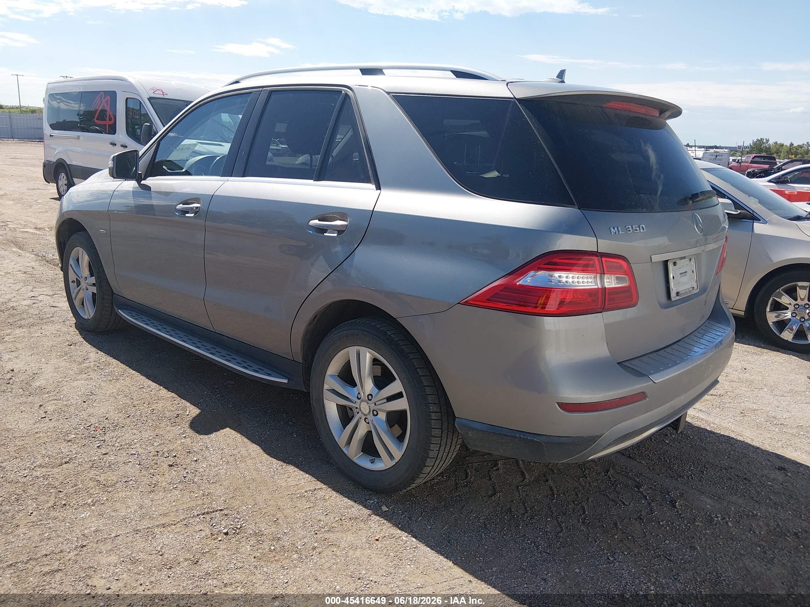 2012 Mercedes-benz Ml 350 4matic Gray vin: 4JGDA5HB1CA018003