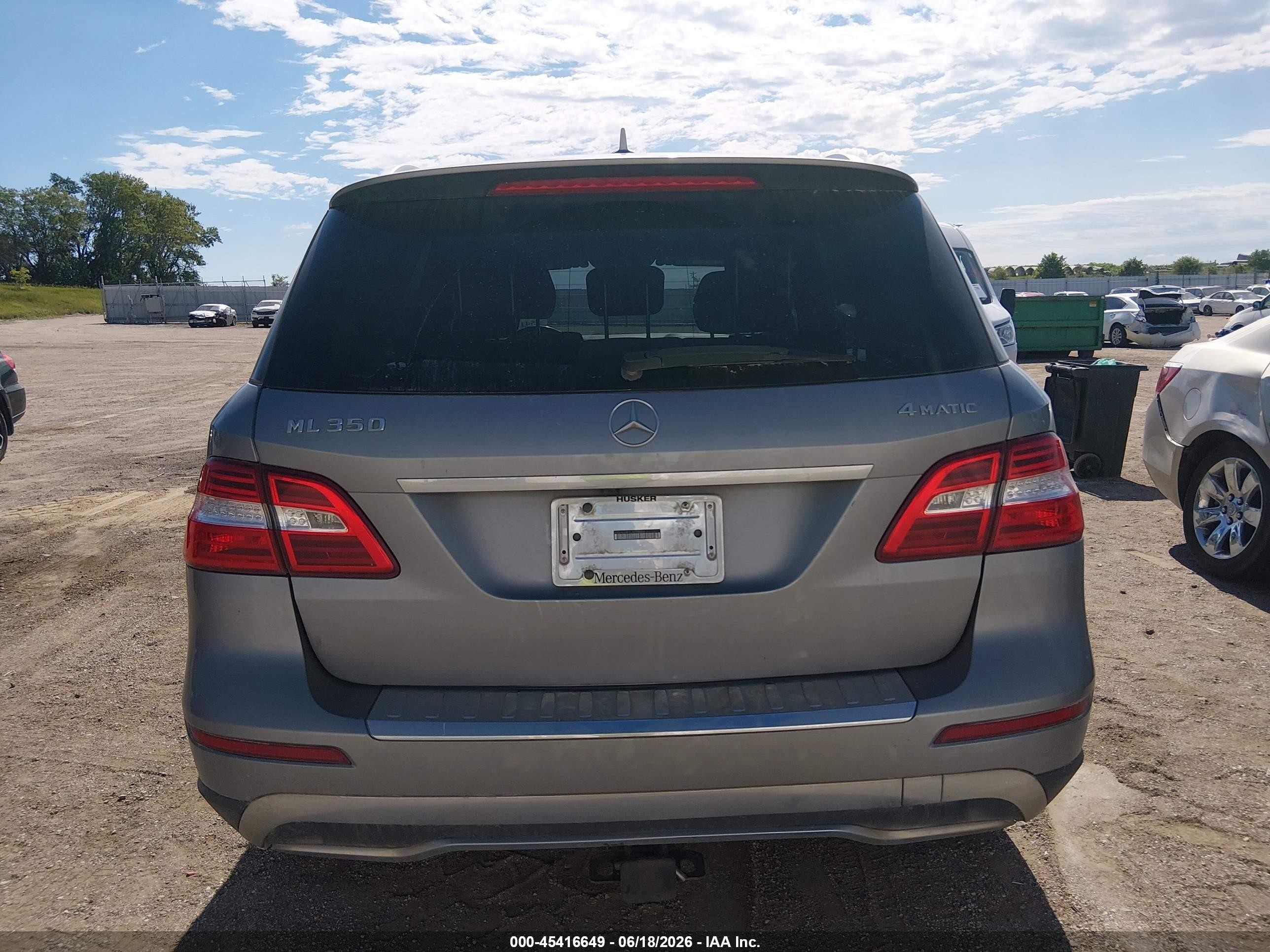 2012 Mercedes-benz Ml 350 4matic Gray vin: 4JGDA5HB1CA018003