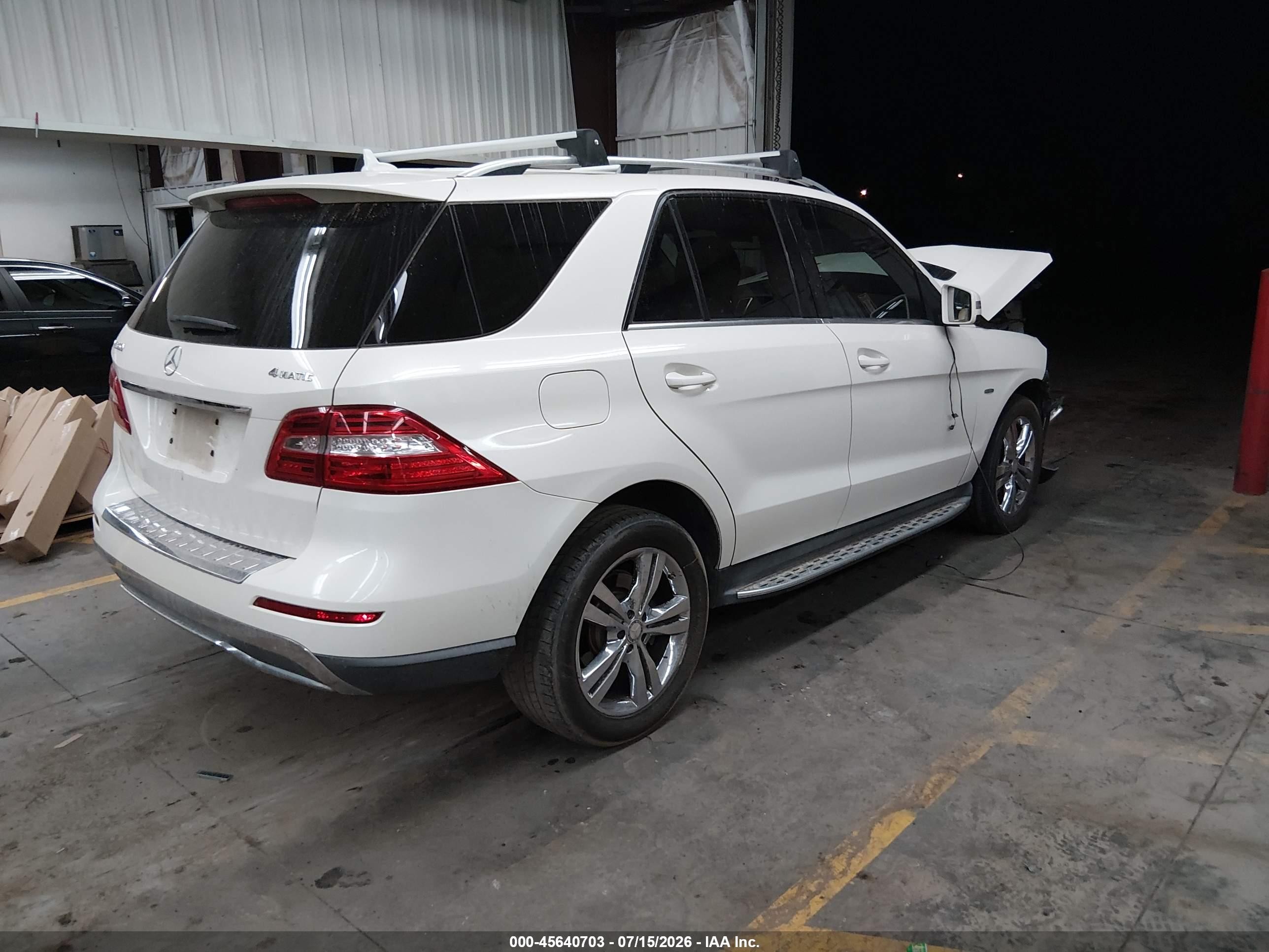 2012 Mercedes-benz Ml 350 4matic White vin: 4JGDA5HB1CA046156