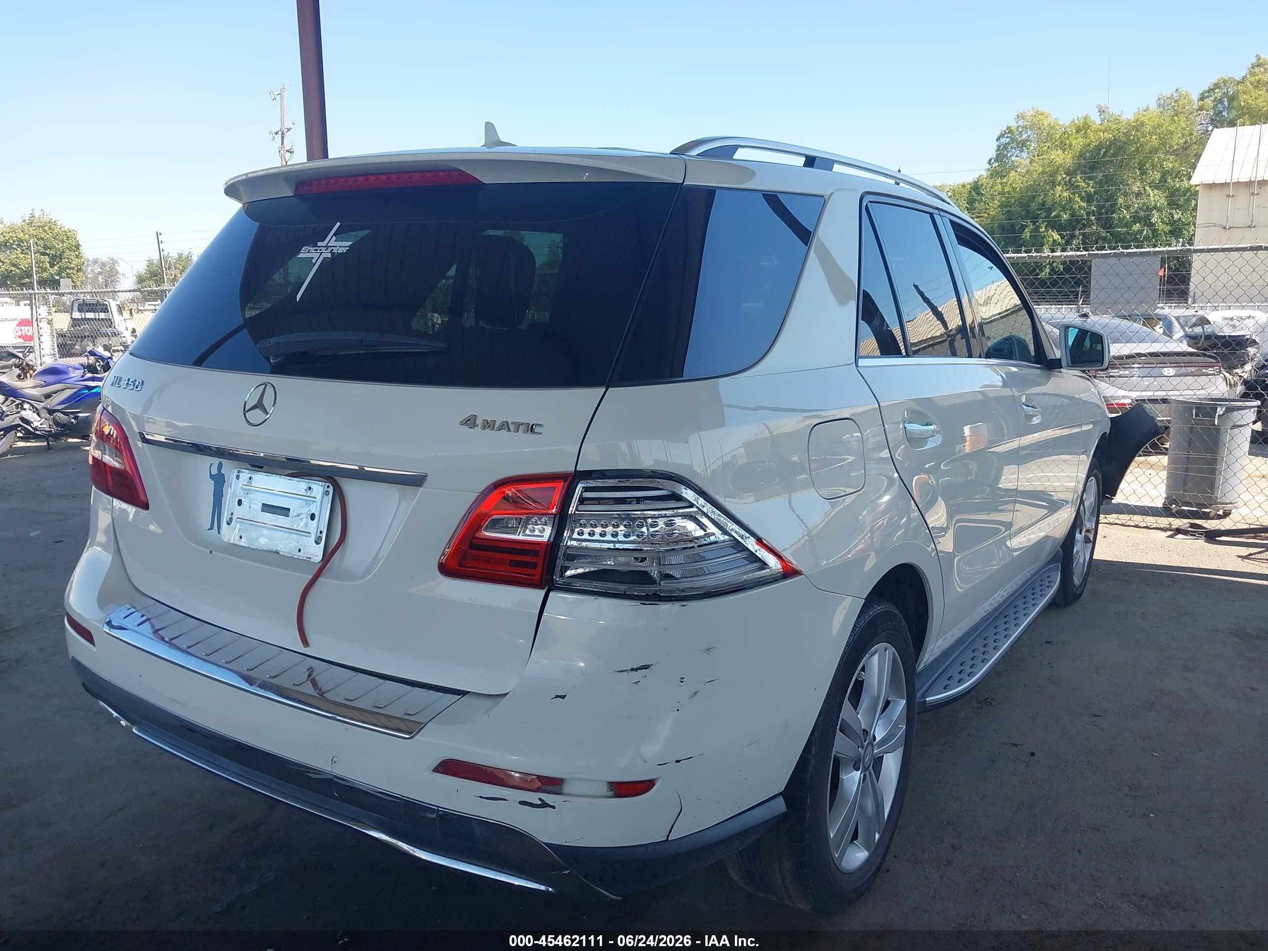 2012 Mercedes-benz Ml 350 4matic White vin: 4JGDA5HB1CA054404