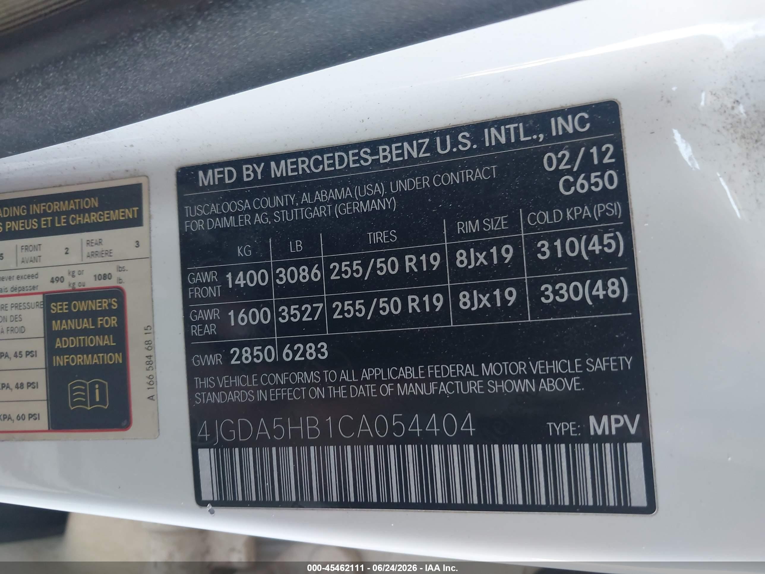 2012 Mercedes-benz Ml 350 4matic White vin: 4JGDA5HB1CA054404