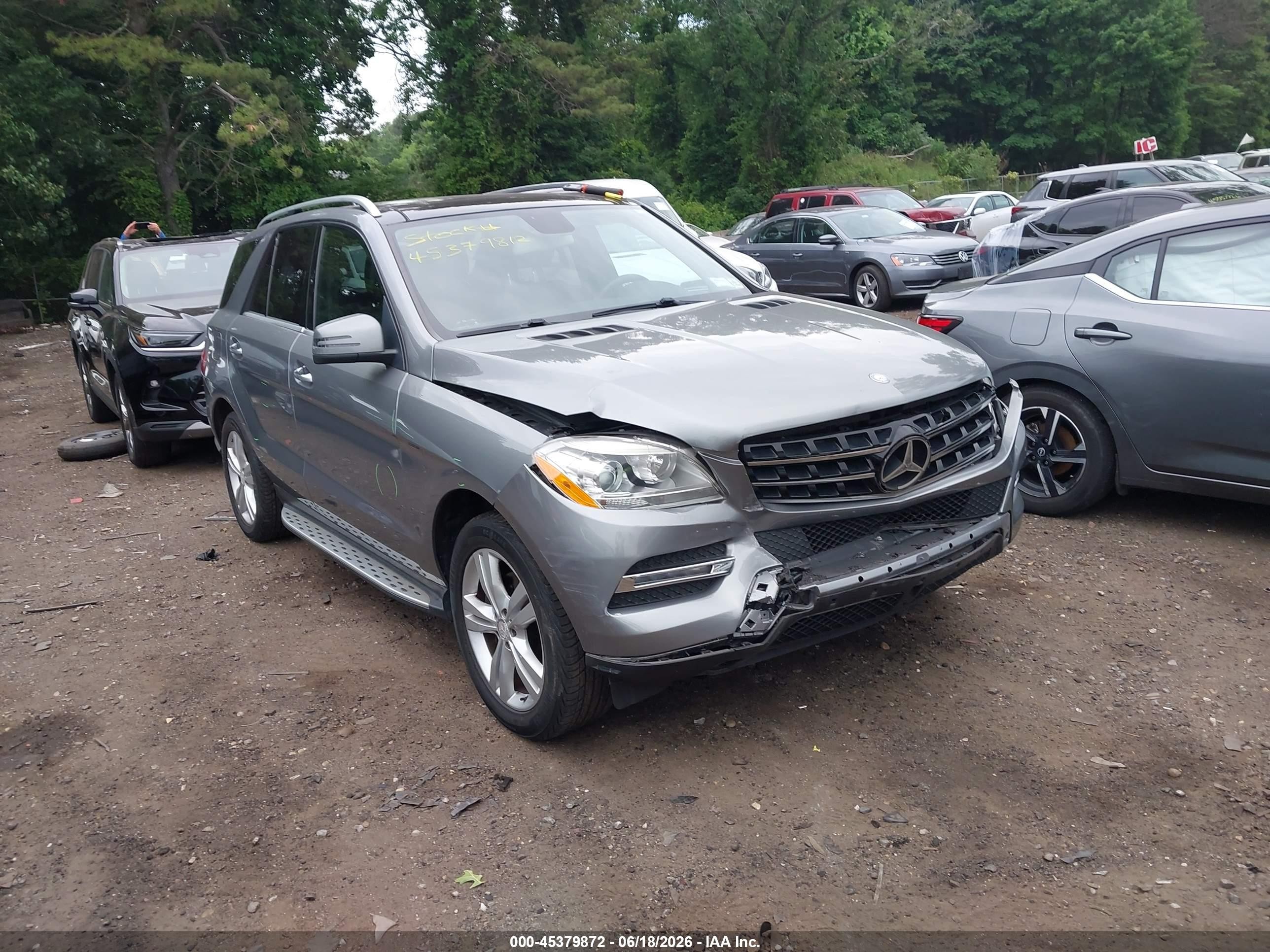 2013 Mercedes-benz Ml 350 4matic Gray vin: 4JGDA5HB1DA147716