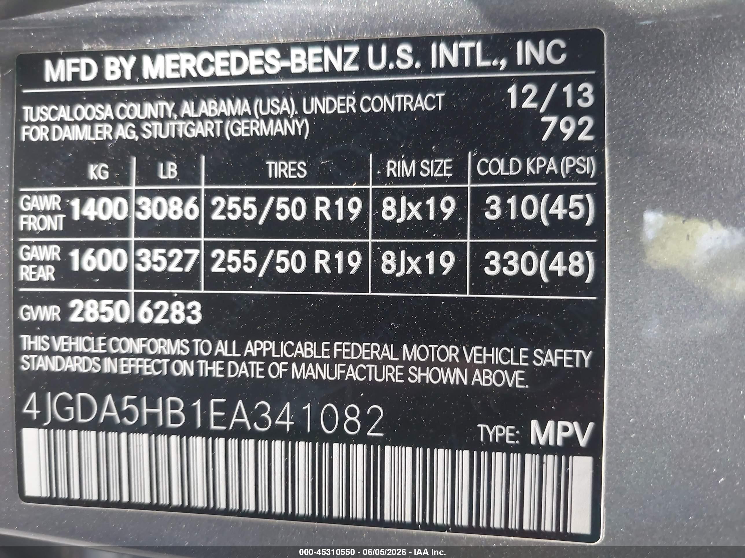 2014 Mercedes-benz Ml 350 4matic Серый vin: 4JGDA5HB1EA341082