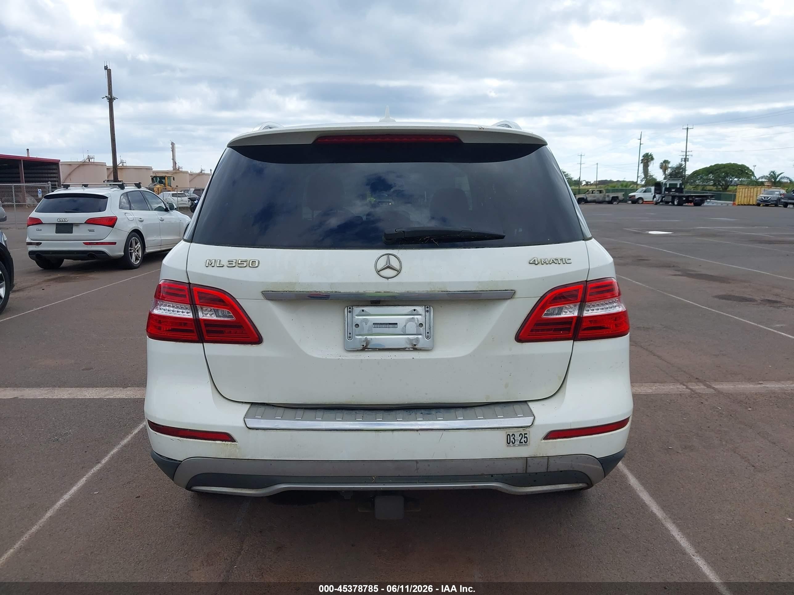 2015 Mercedes-benz Ml 350 4matic White vin: 4JGDA5HB1FA524726