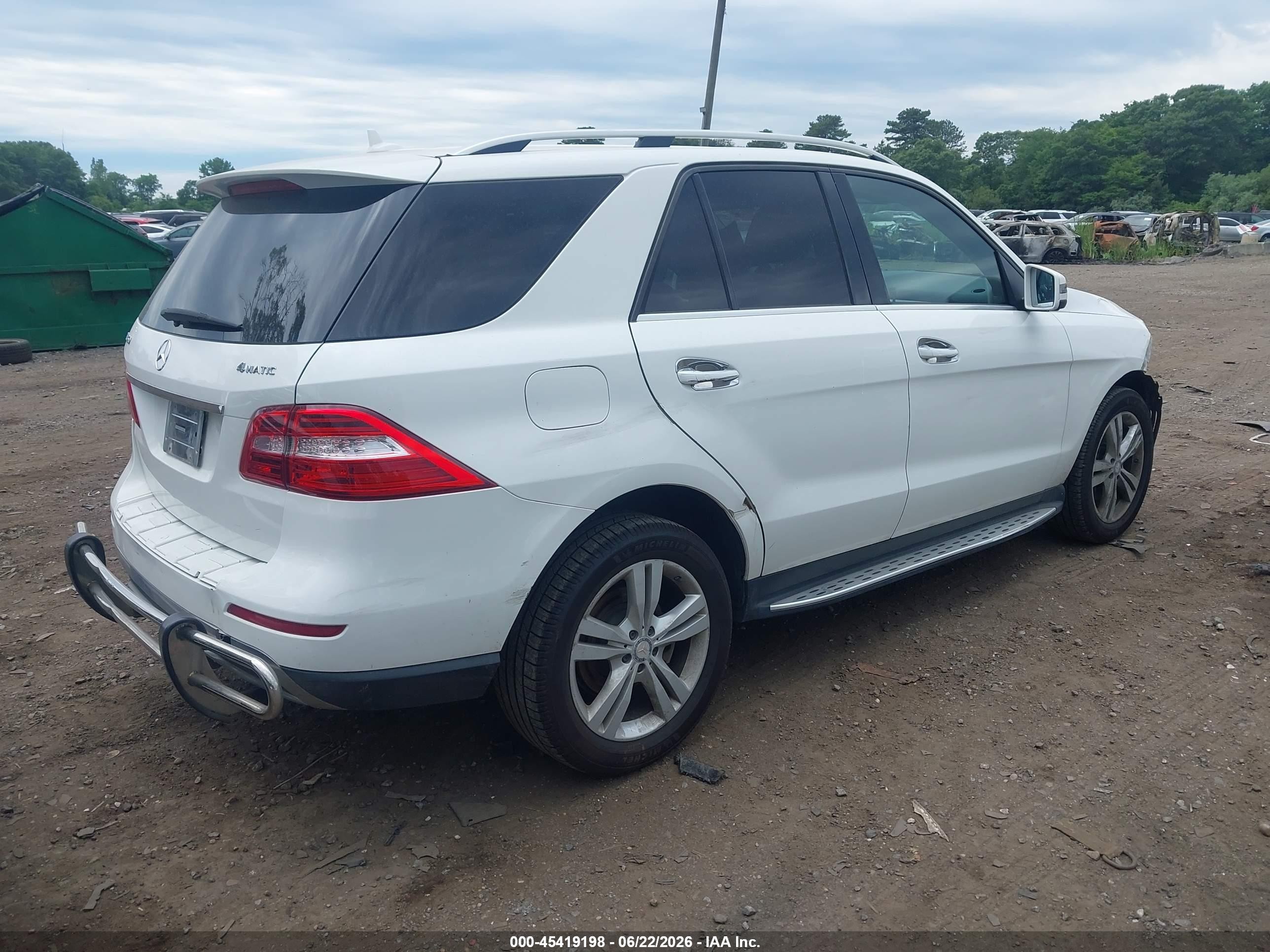 2015 Mercedes-benz Ml 350 4matic White vin: 4JGDA5HB1FA559931