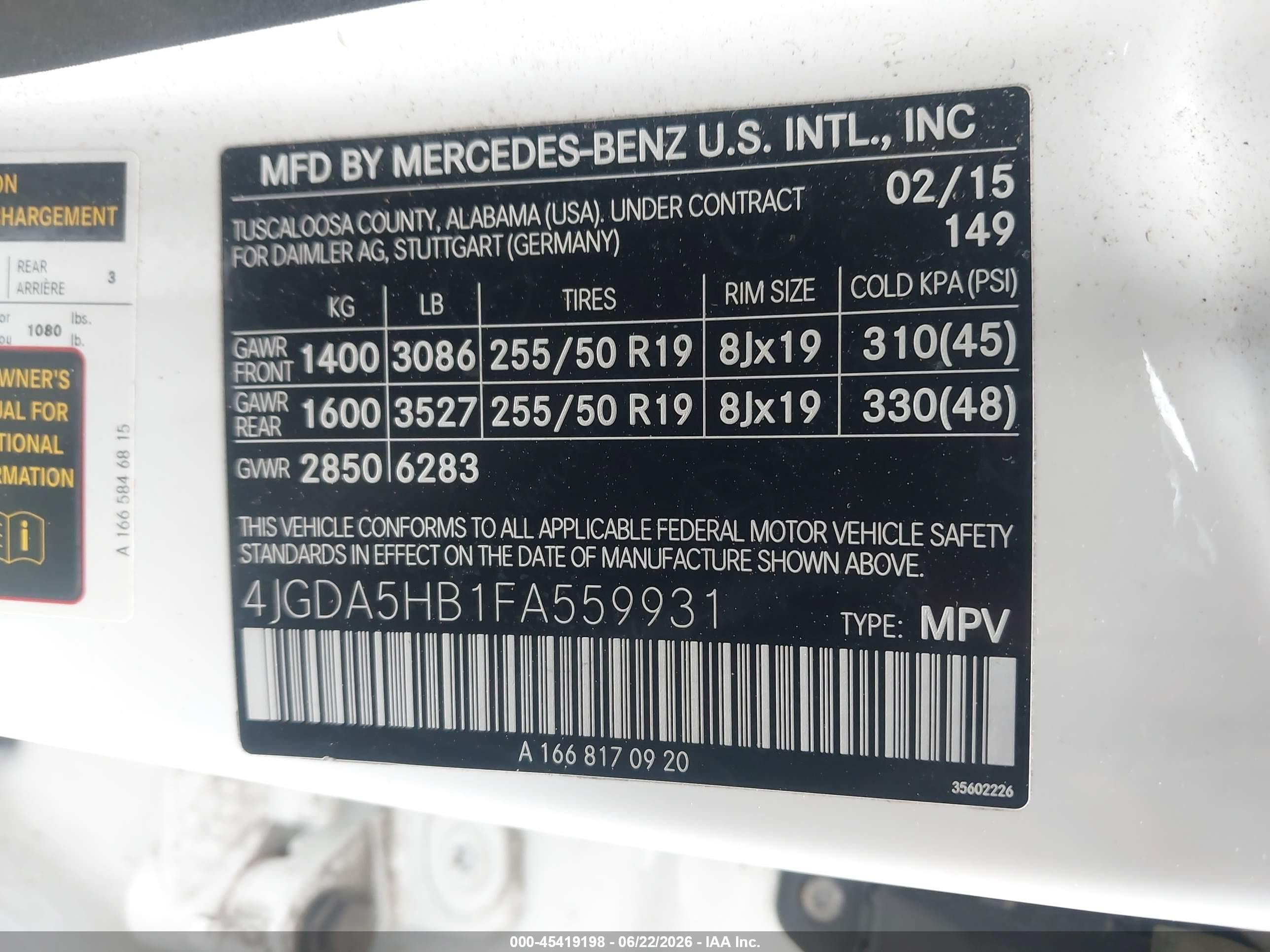 2015 Mercedes-benz Ml 350 4matic White vin: 4JGDA5HB1FA559931