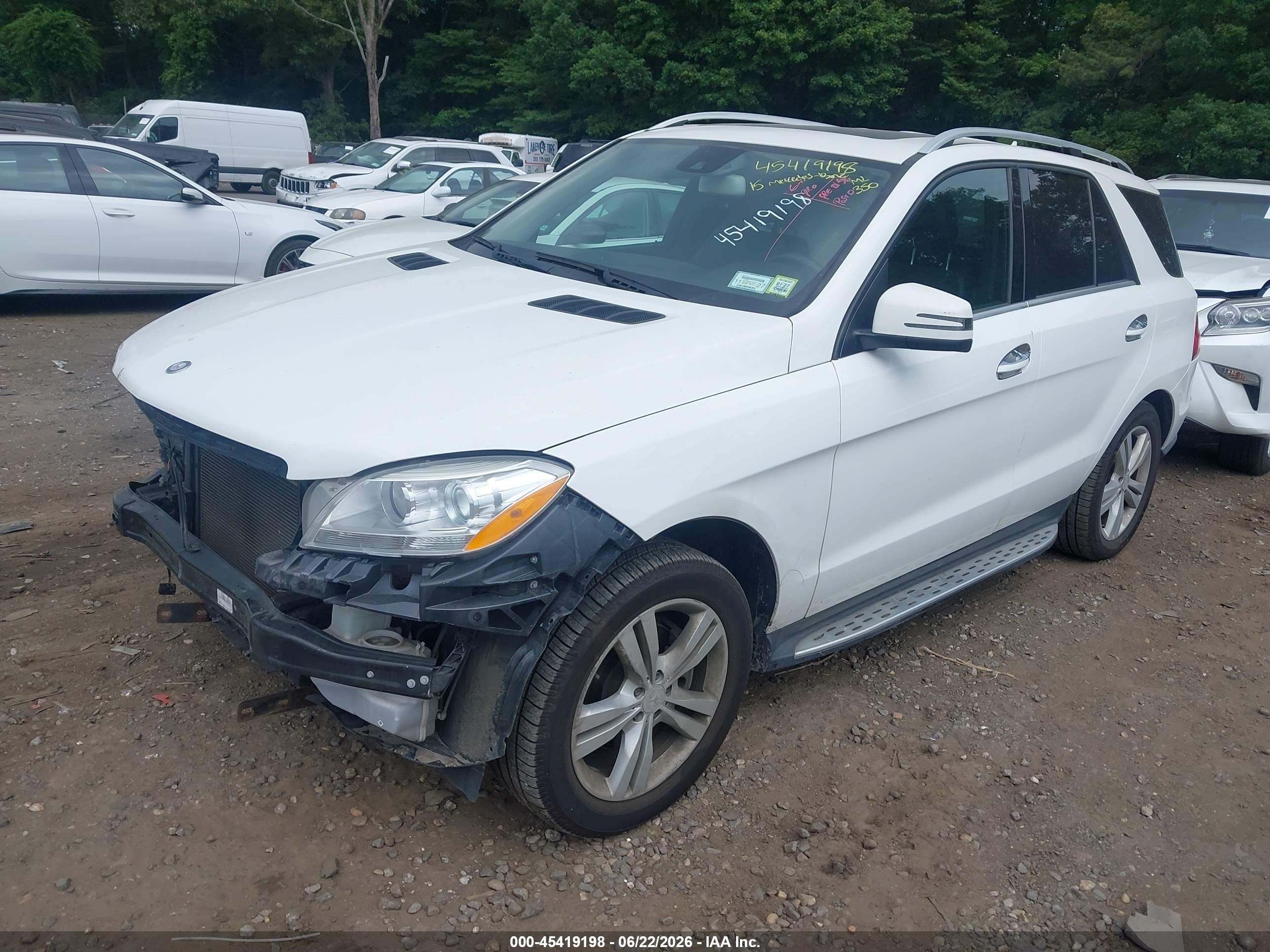 2015 Mercedes-benz Ml 350 4matic White vin: 4JGDA5HB1FA559931