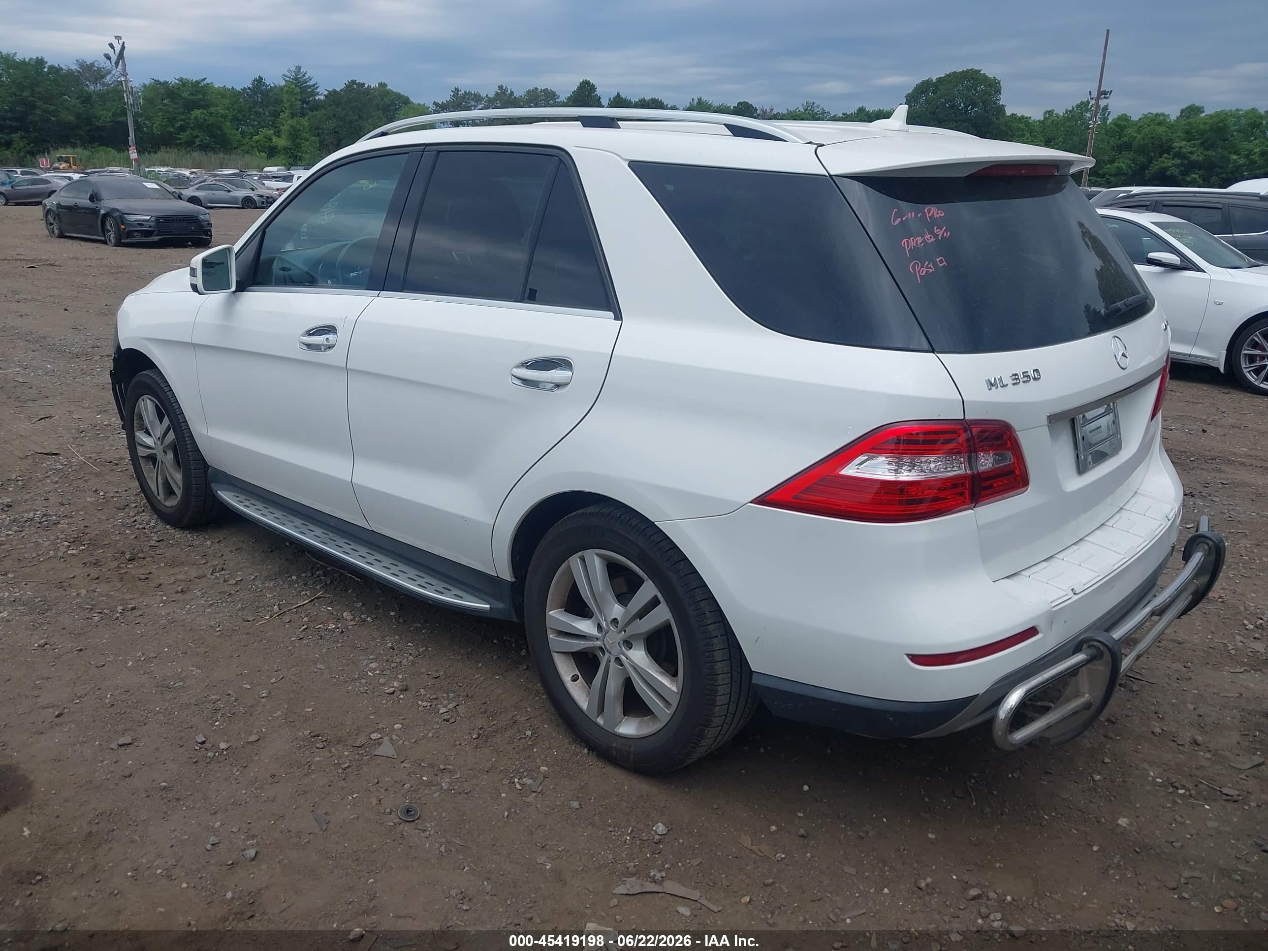 2015 Mercedes-benz Ml 350 4matic White vin: 4JGDA5HB1FA559931