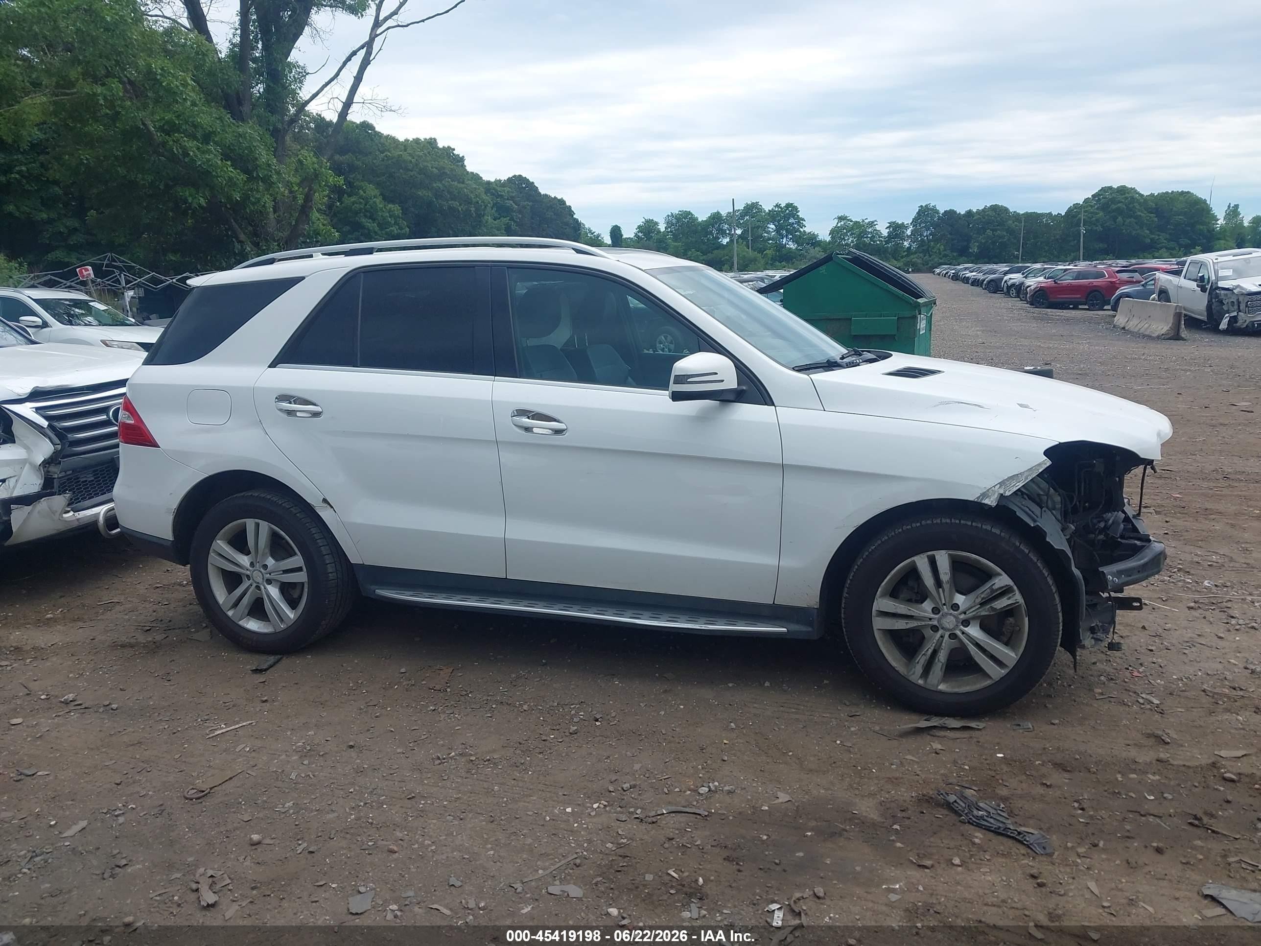 2015 Mercedes-benz Ml 350 4matic White vin: 4JGDA5HB1FA559931