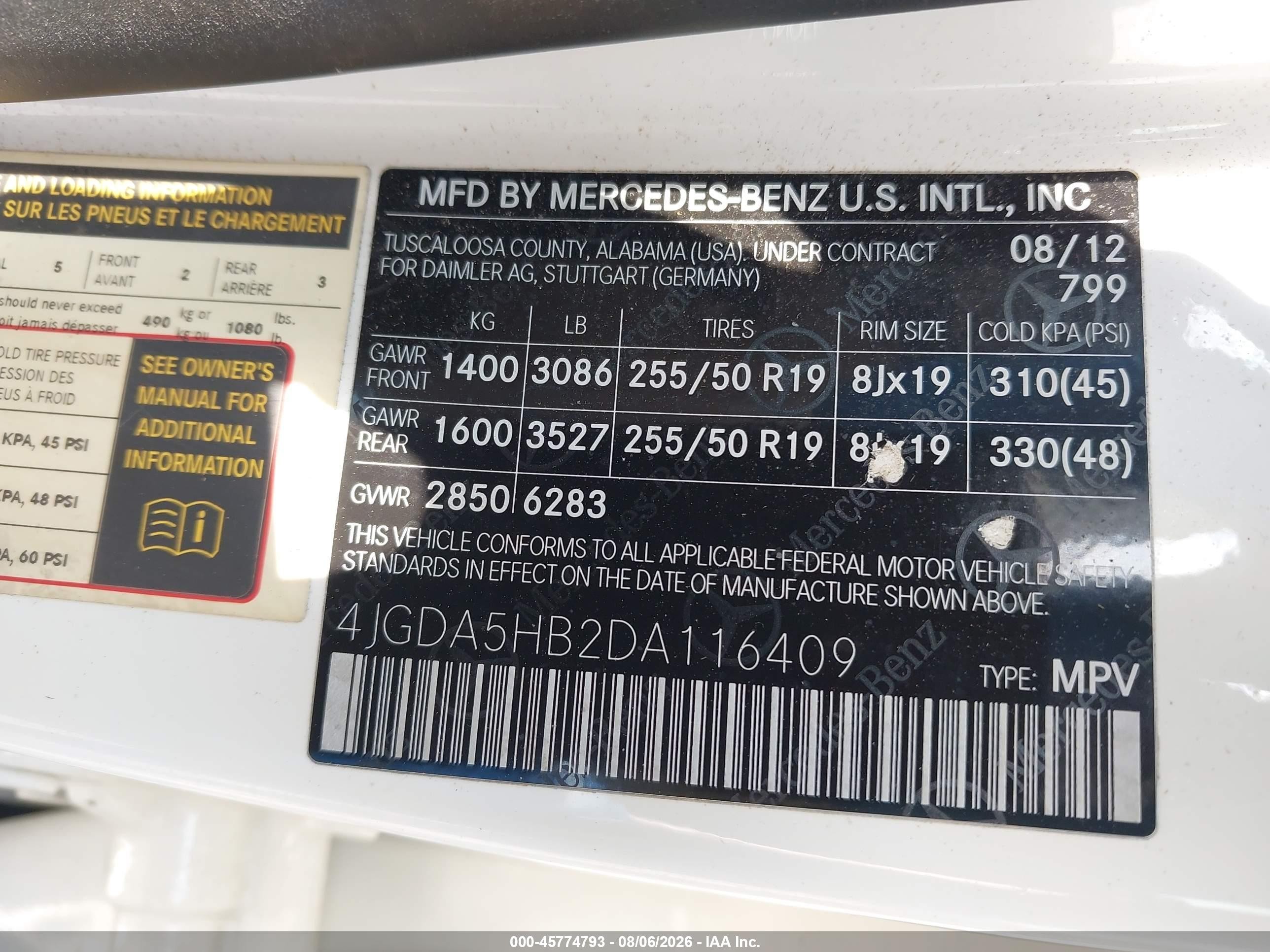 2013 Mercedes-benz Ml 350 4matic White vin: 4JGDA5HB2DA116409