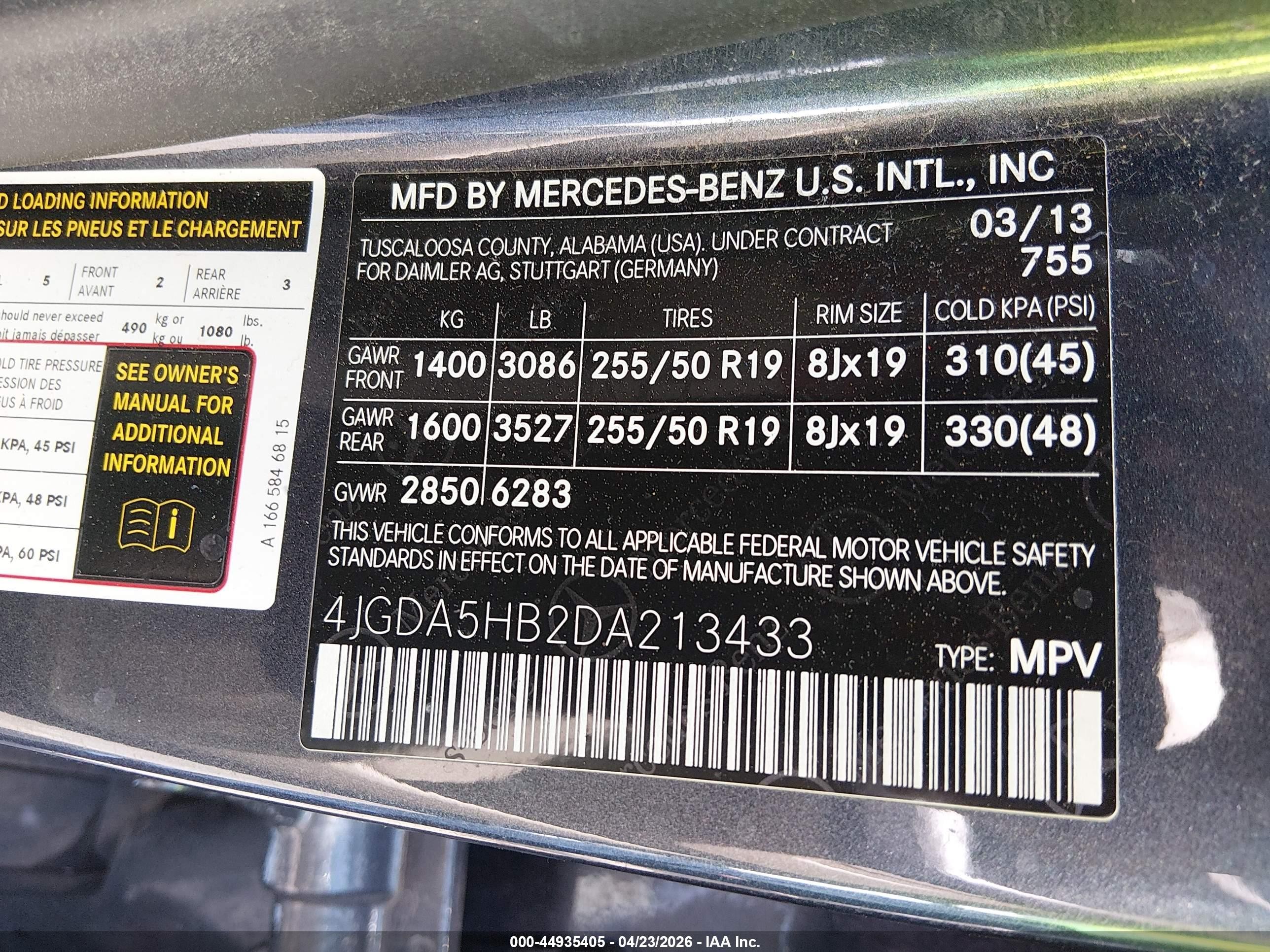 2013 Mercedes-benz Ml 350 4matic Серый vin: 4JGDA5HB2DA213433