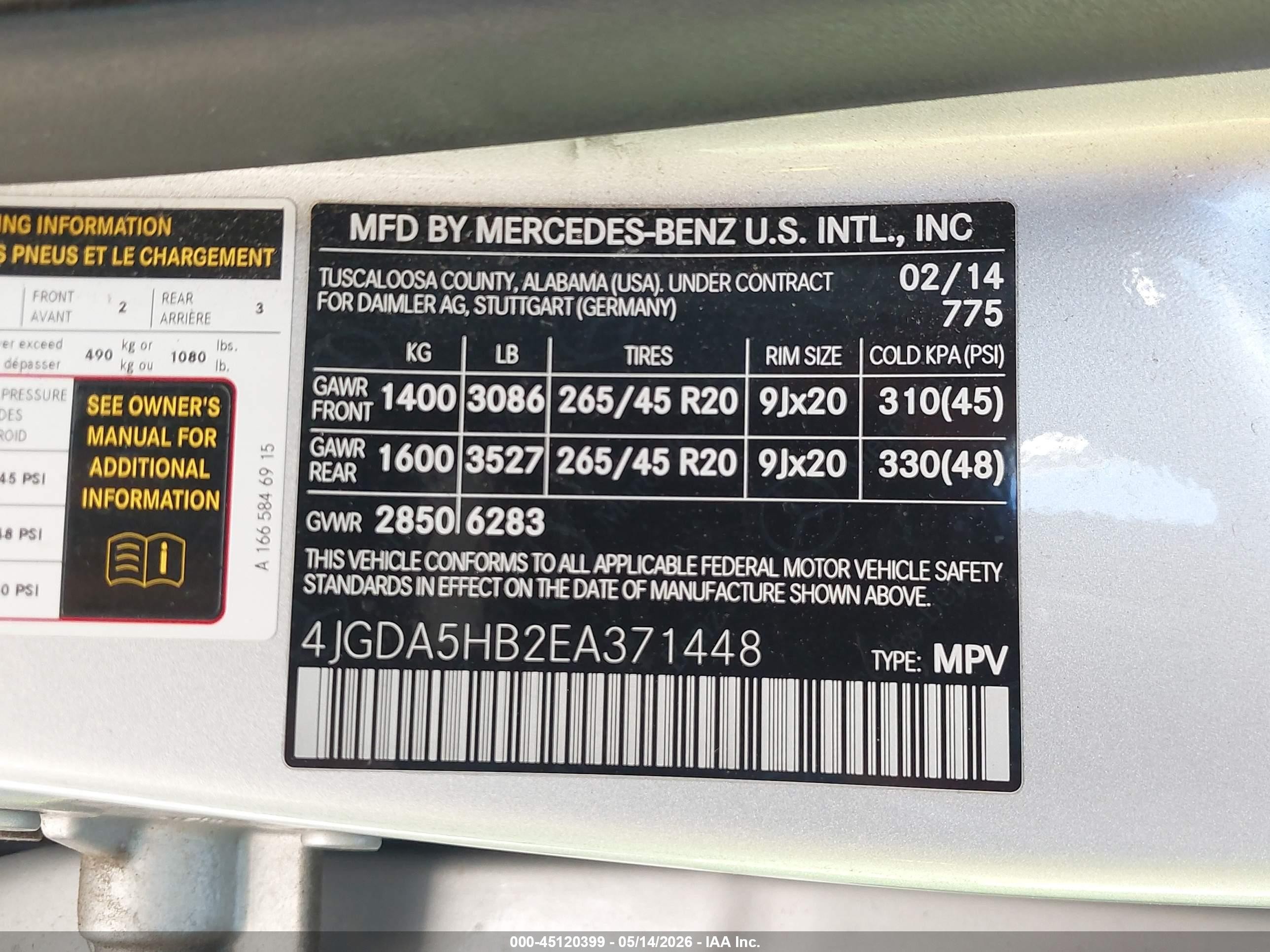 2014 Mercedes-benz Ml 350 4matic Silver vin: 4JGDA5HB2EA371448