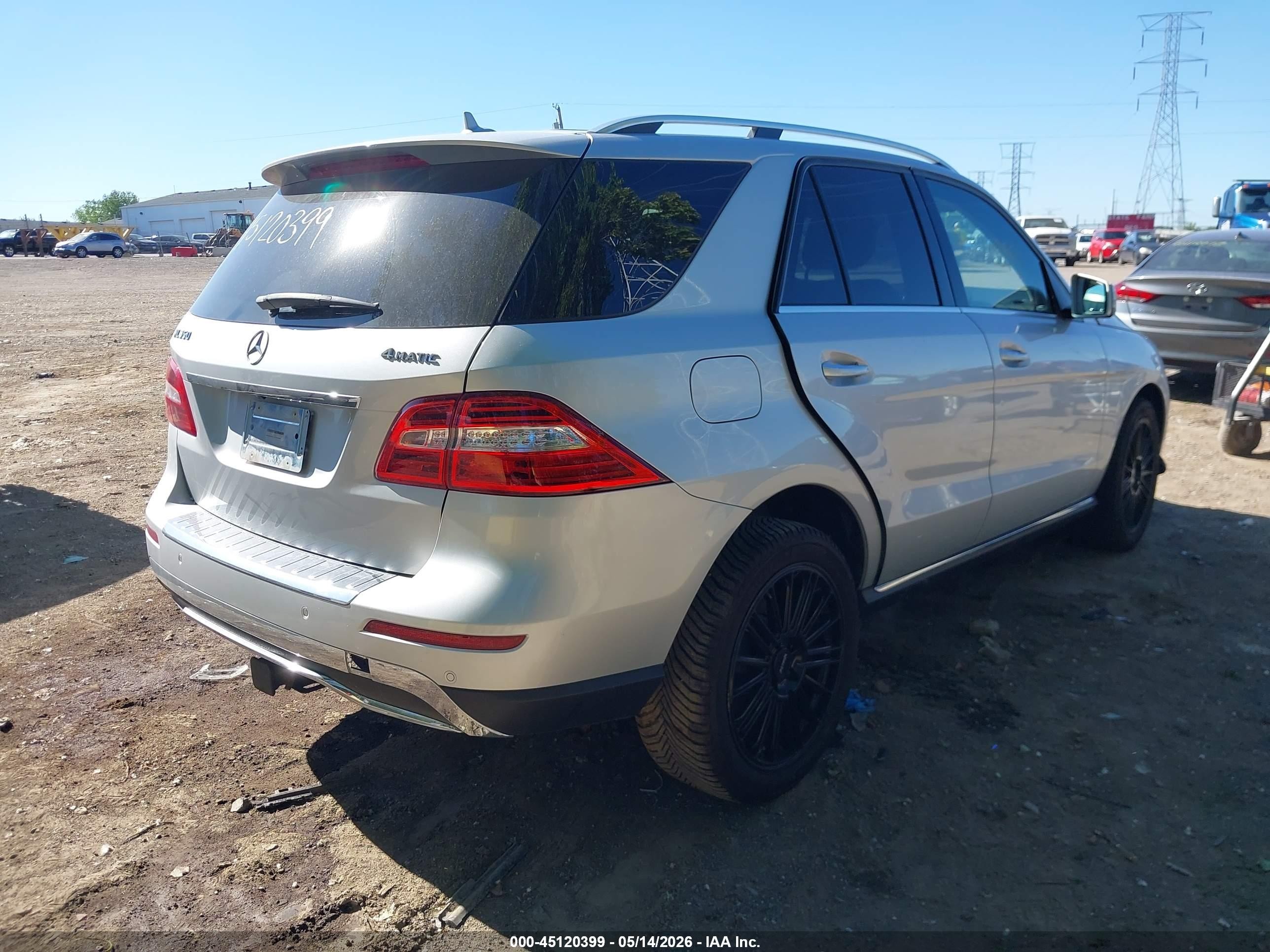 2014 Mercedes-benz Ml 350 4matic Silver vin: 4JGDA5HB2EA371448