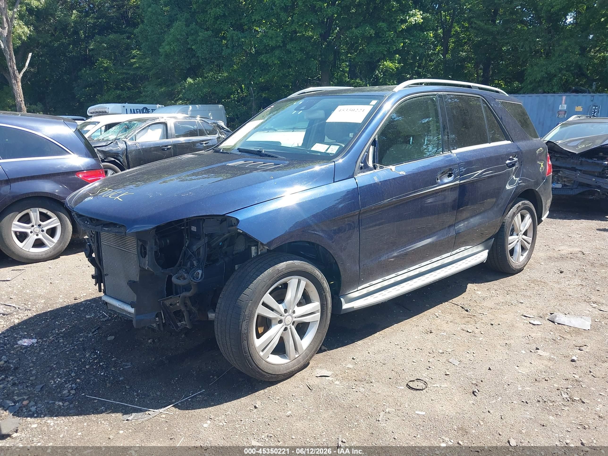 2015 Mercedes-benz Ml 350 4matic Blue vin: 4JGDA5HB2FA455187