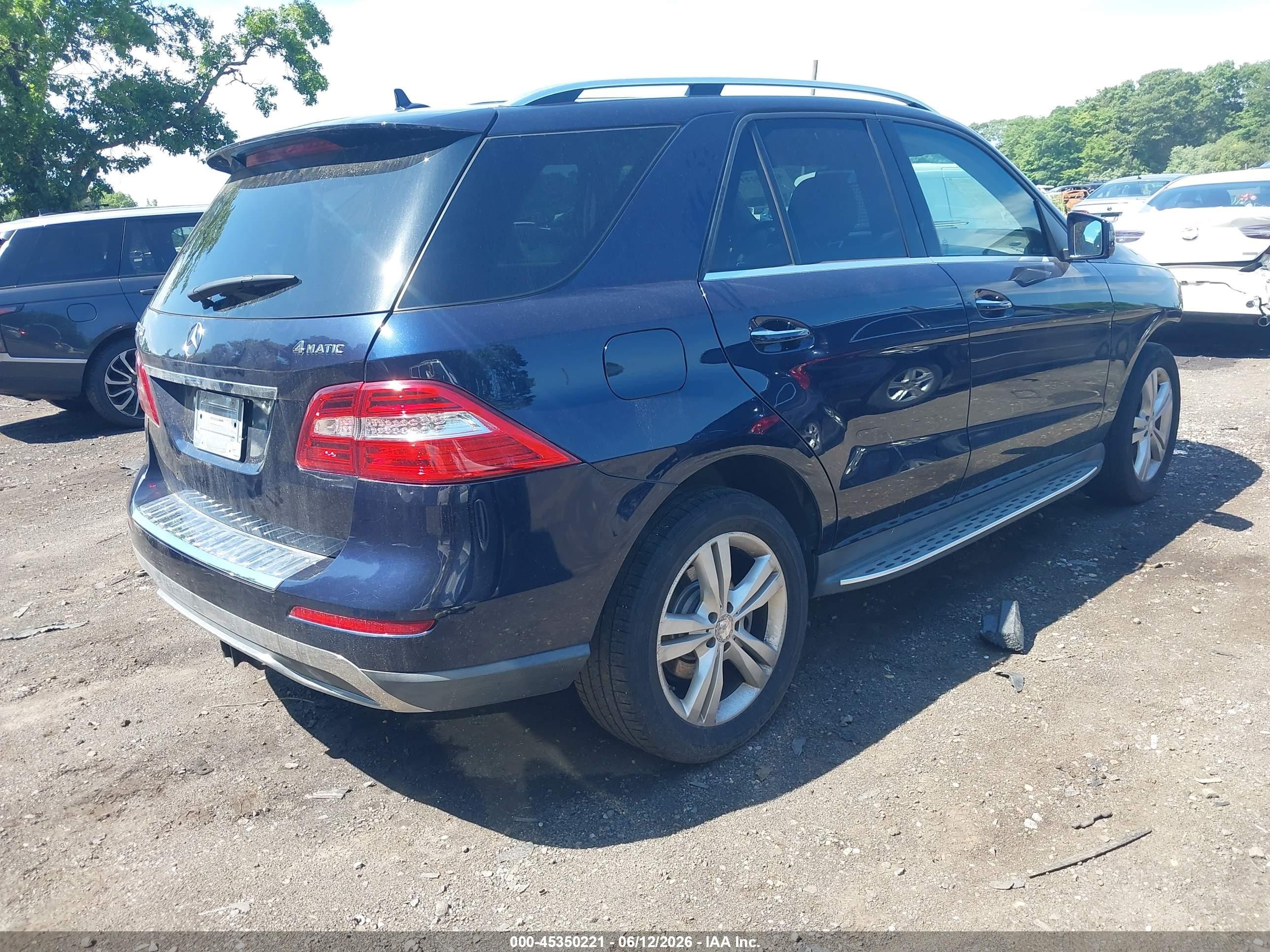 2015 Mercedes-benz Ml 350 4matic Blue vin: 4JGDA5HB2FA455187