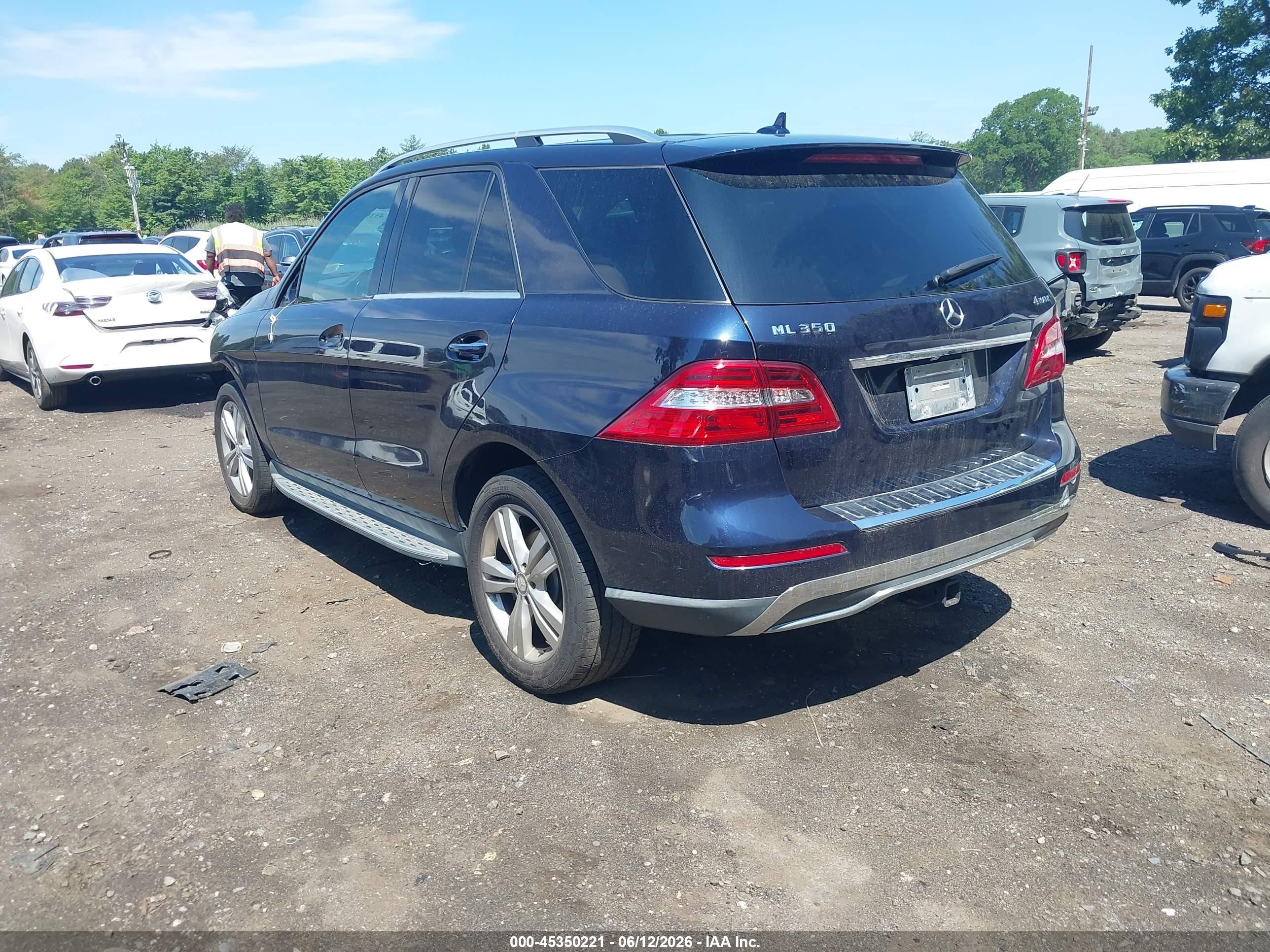 2015 Mercedes-benz Ml 350 4matic Blue vin: 4JGDA5HB2FA455187