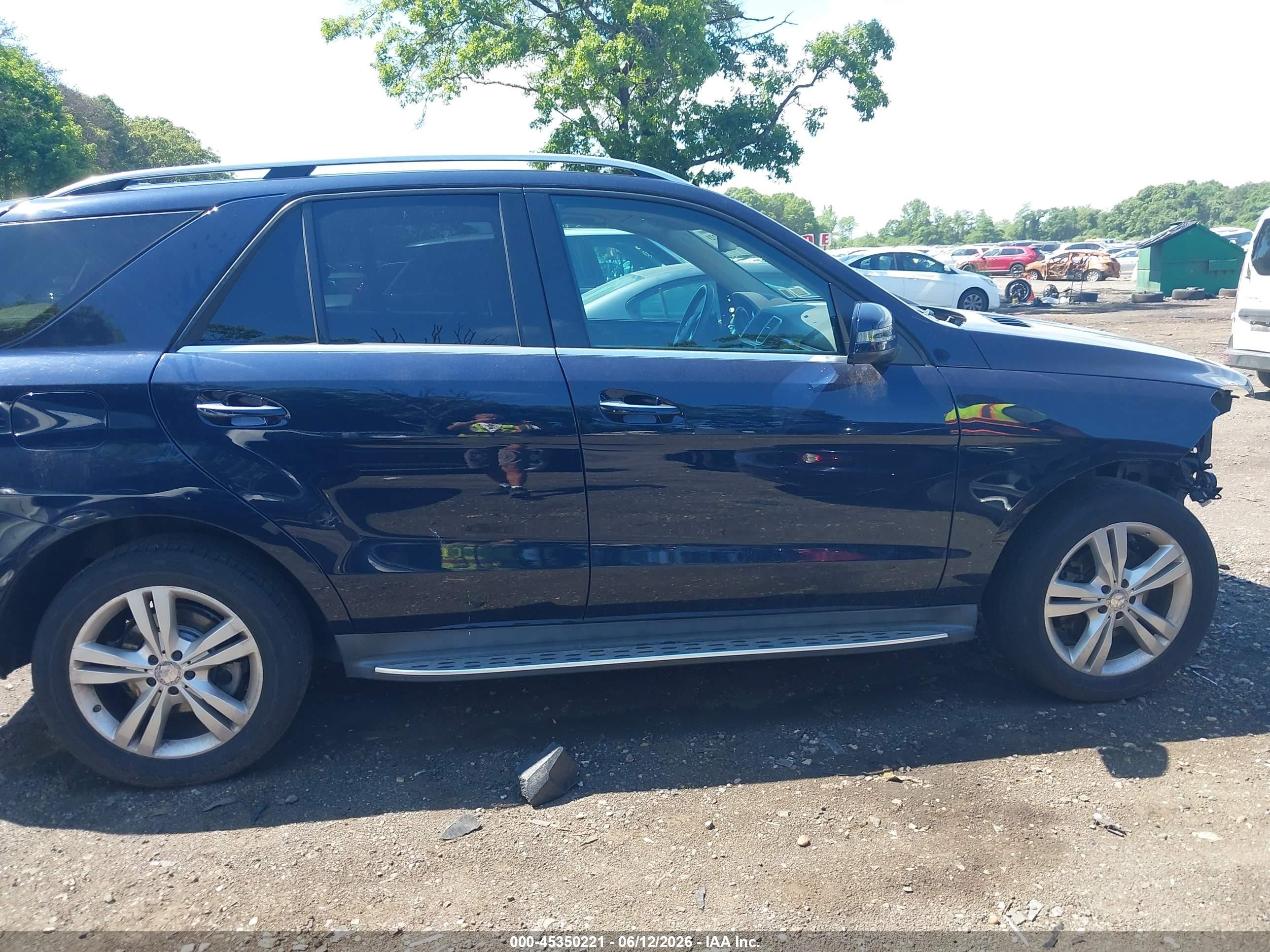 2015 Mercedes-benz Ml 350 4matic Blue vin: 4JGDA5HB2FA455187