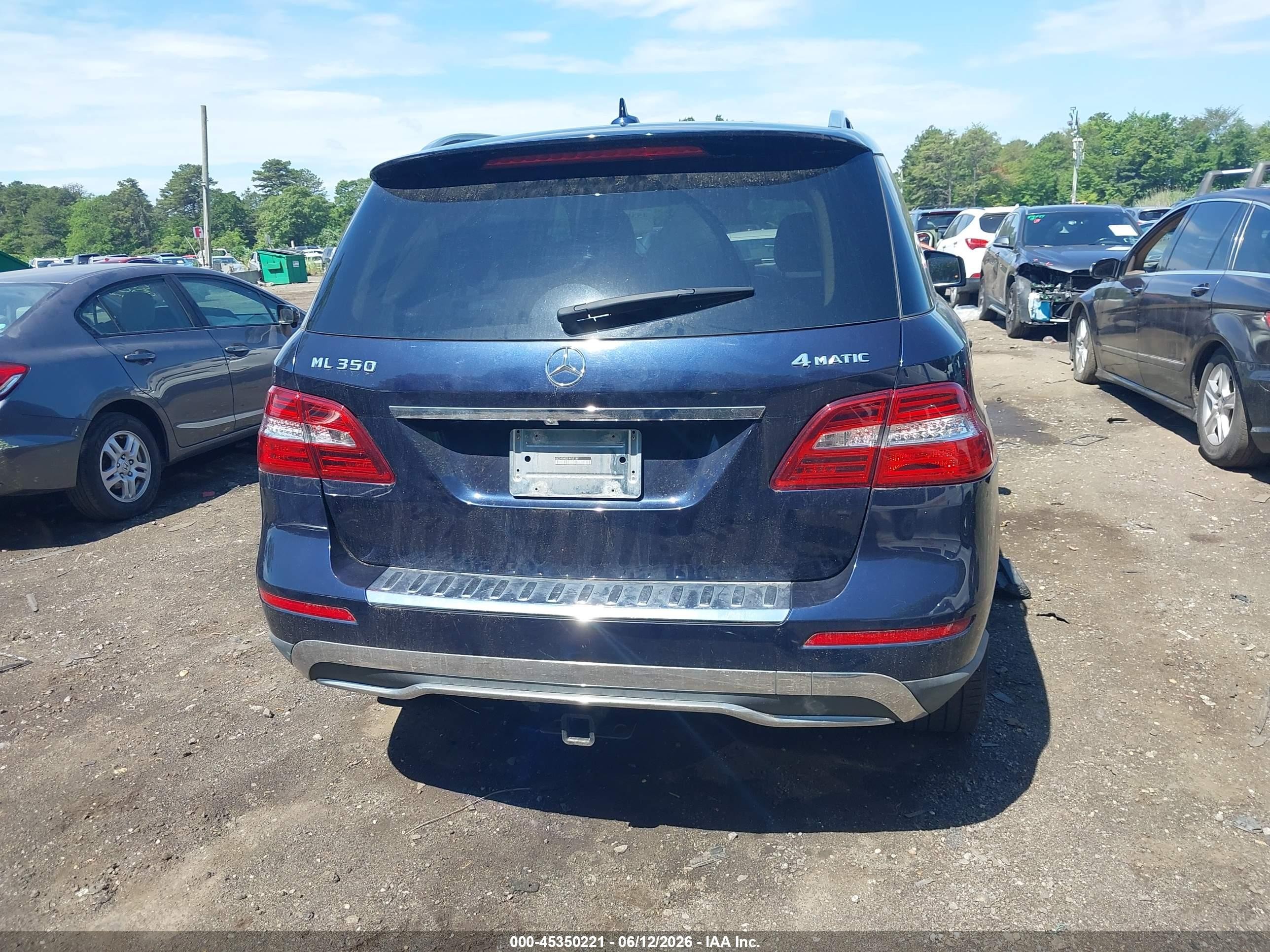 2015 Mercedes-benz Ml 350 4matic Blue vin: 4JGDA5HB2FA455187