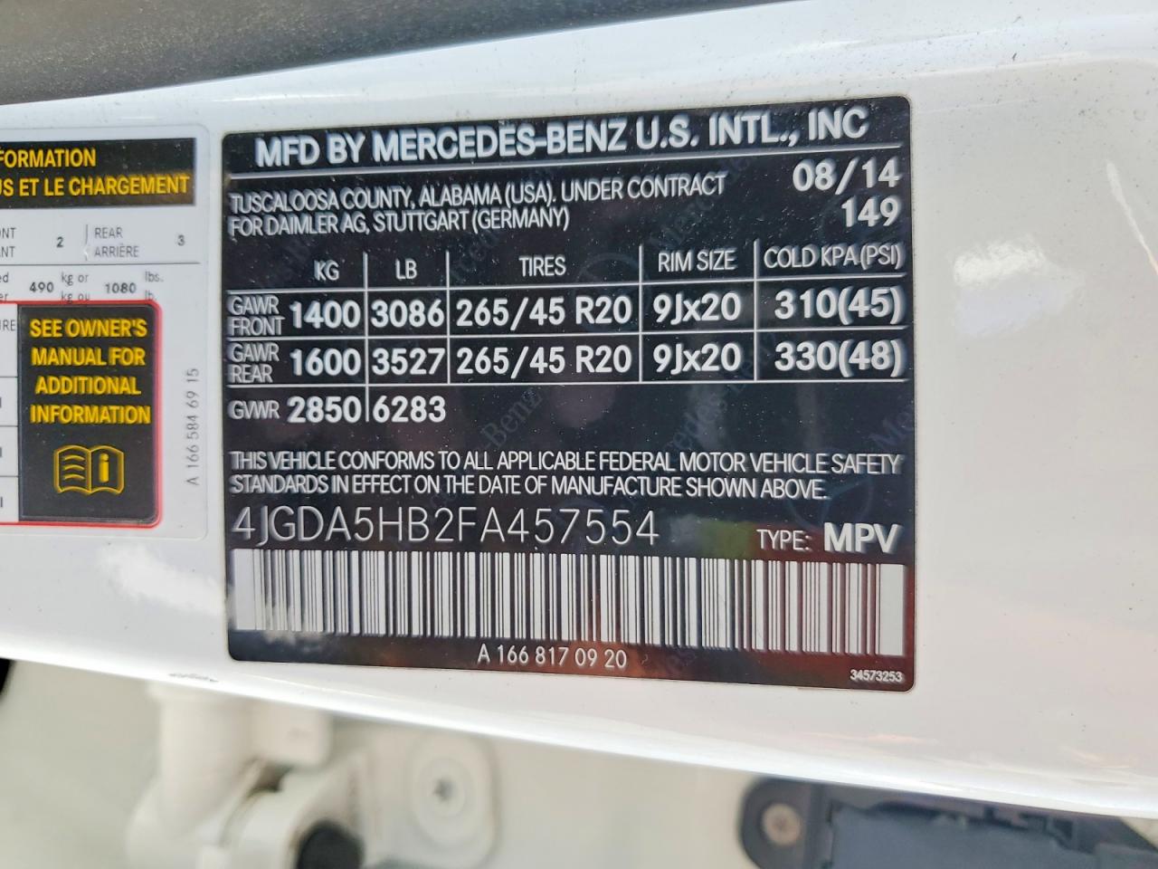 2015 Mercedes-benz Ml 350 4matic White vin: 4JGDA5HB2FA457554