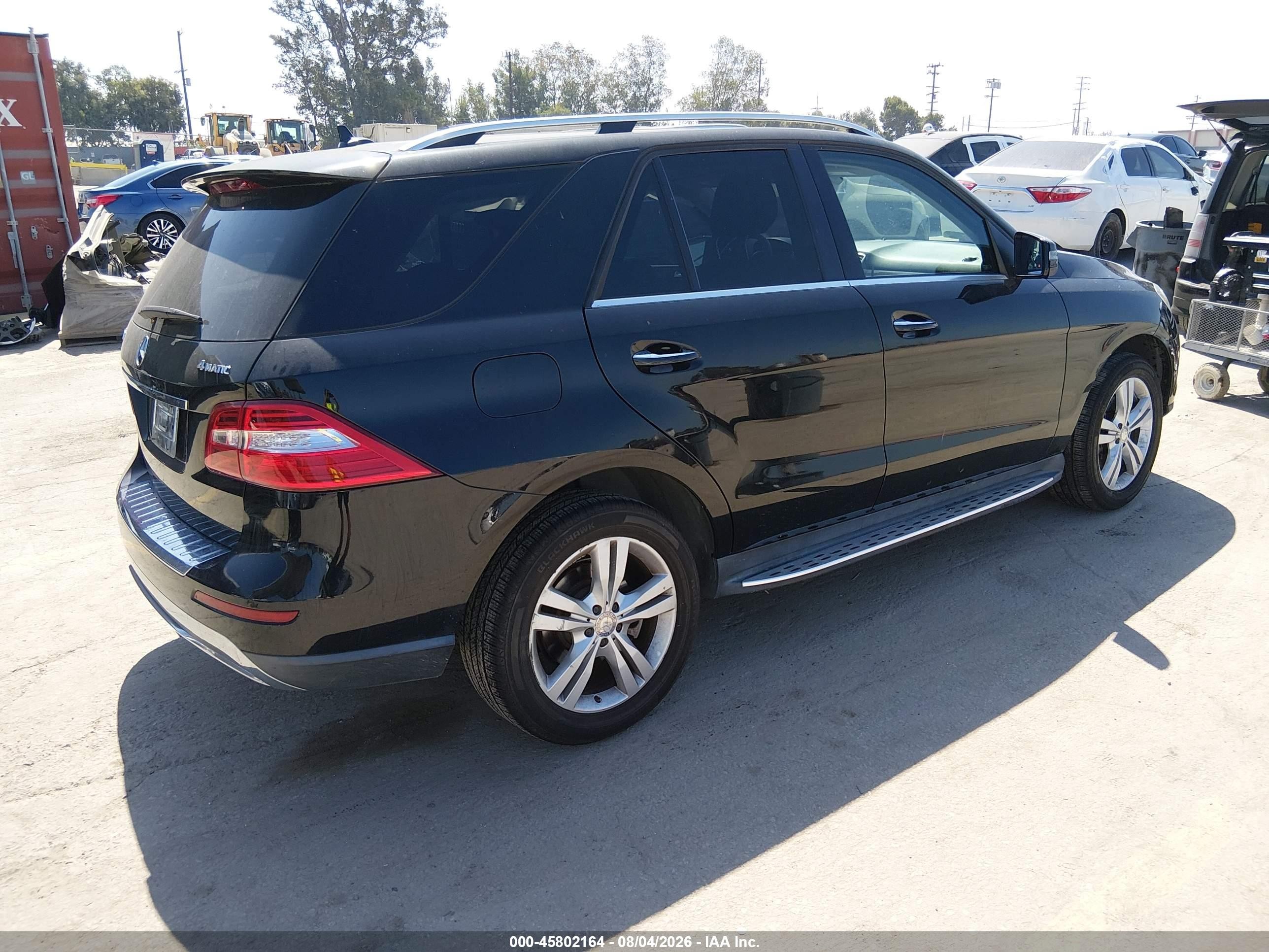 2015 Mercedes-benz Ml 350 4matic Black vin: 4JGDA5HB2FA509619