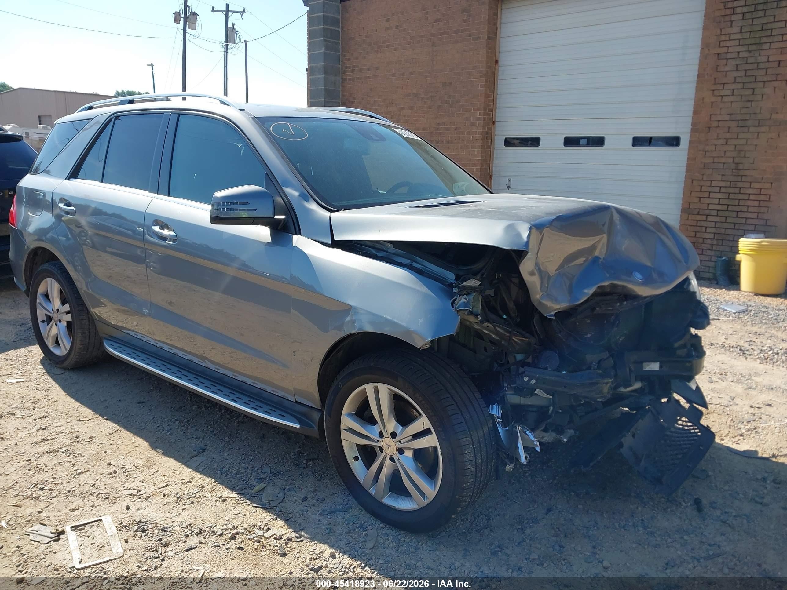 2015 Mercedes-benz Ml 350 4matic Gray vin: 4JGDA5HB2FA587513