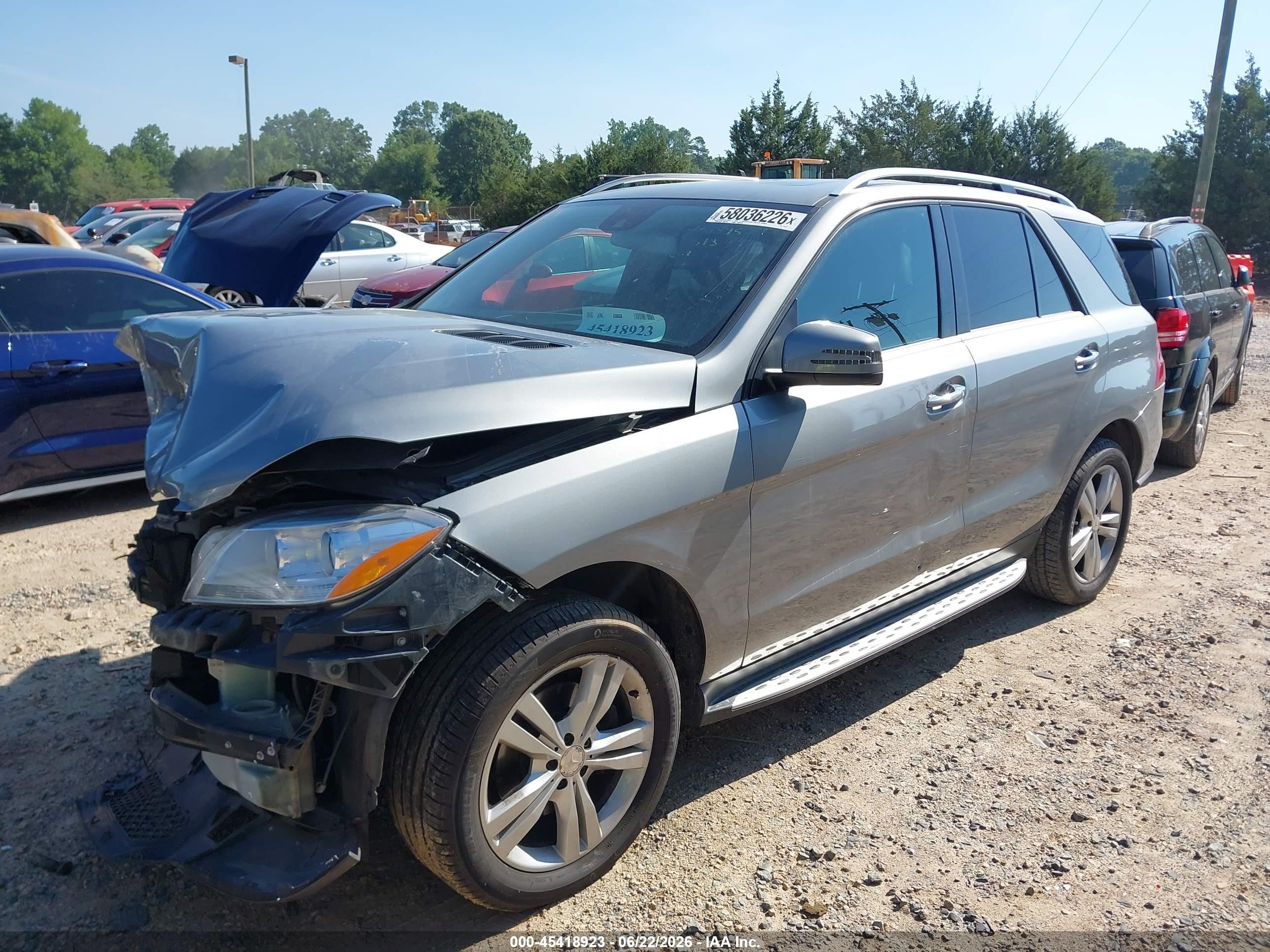 2015 Mercedes-benz Ml 350 4matic Gray vin: 4JGDA5HB2FA587513