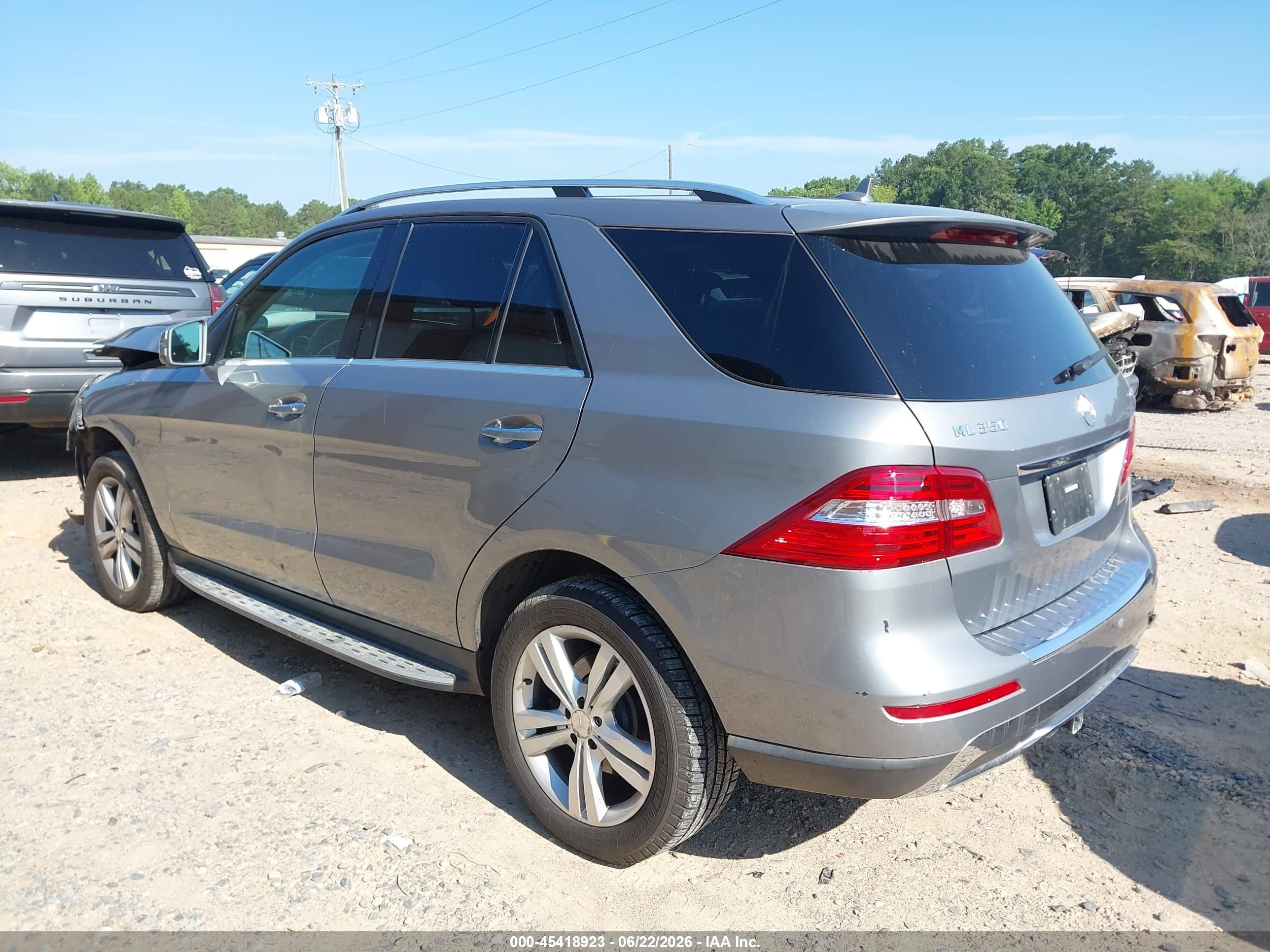2015 Mercedes-benz Ml 350 4matic Gray vin: 4JGDA5HB2FA587513