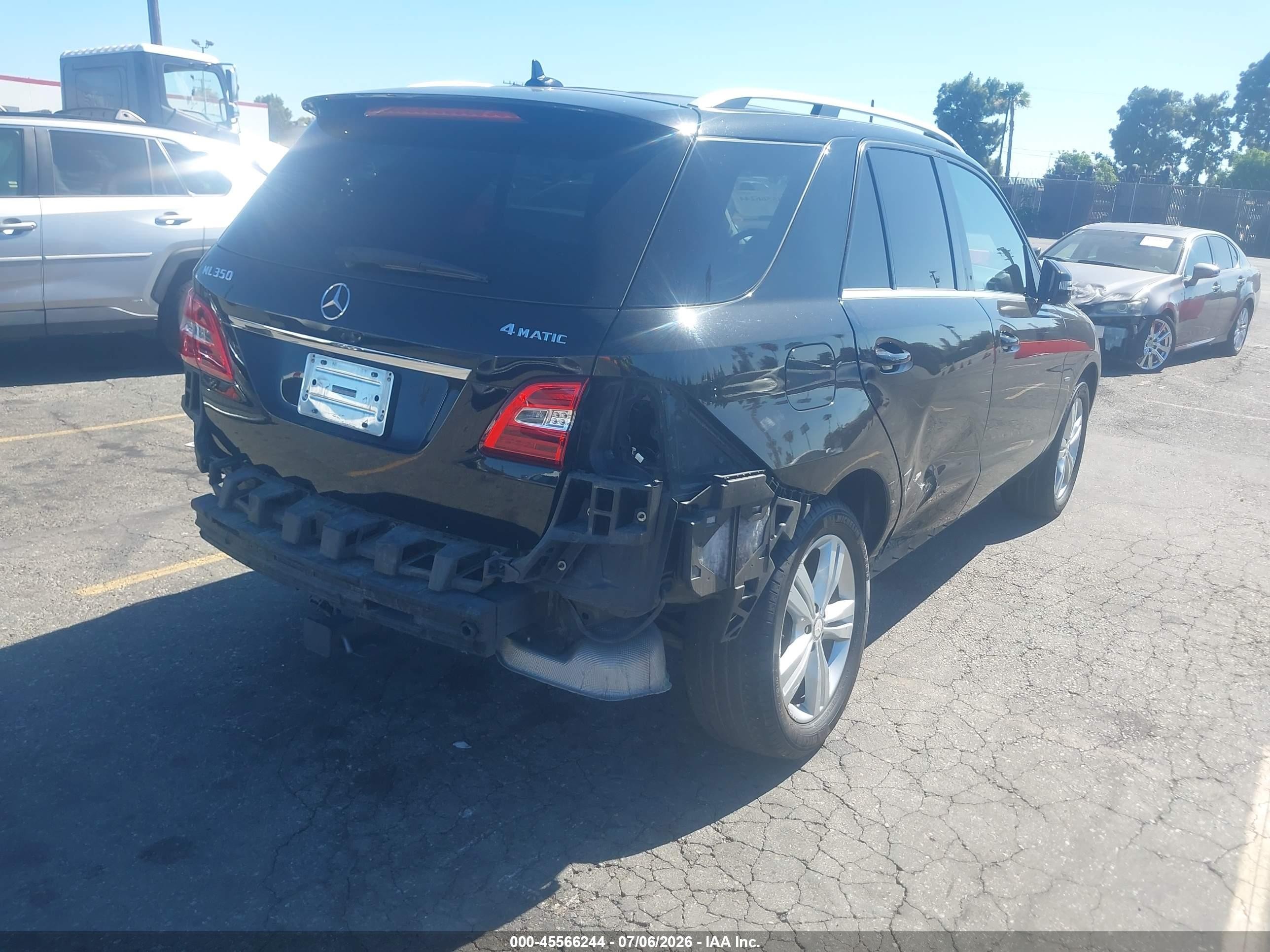 2012 Mercedes-benz Ml 350 4matic Black vin: 4JGDA5HB3CA001560