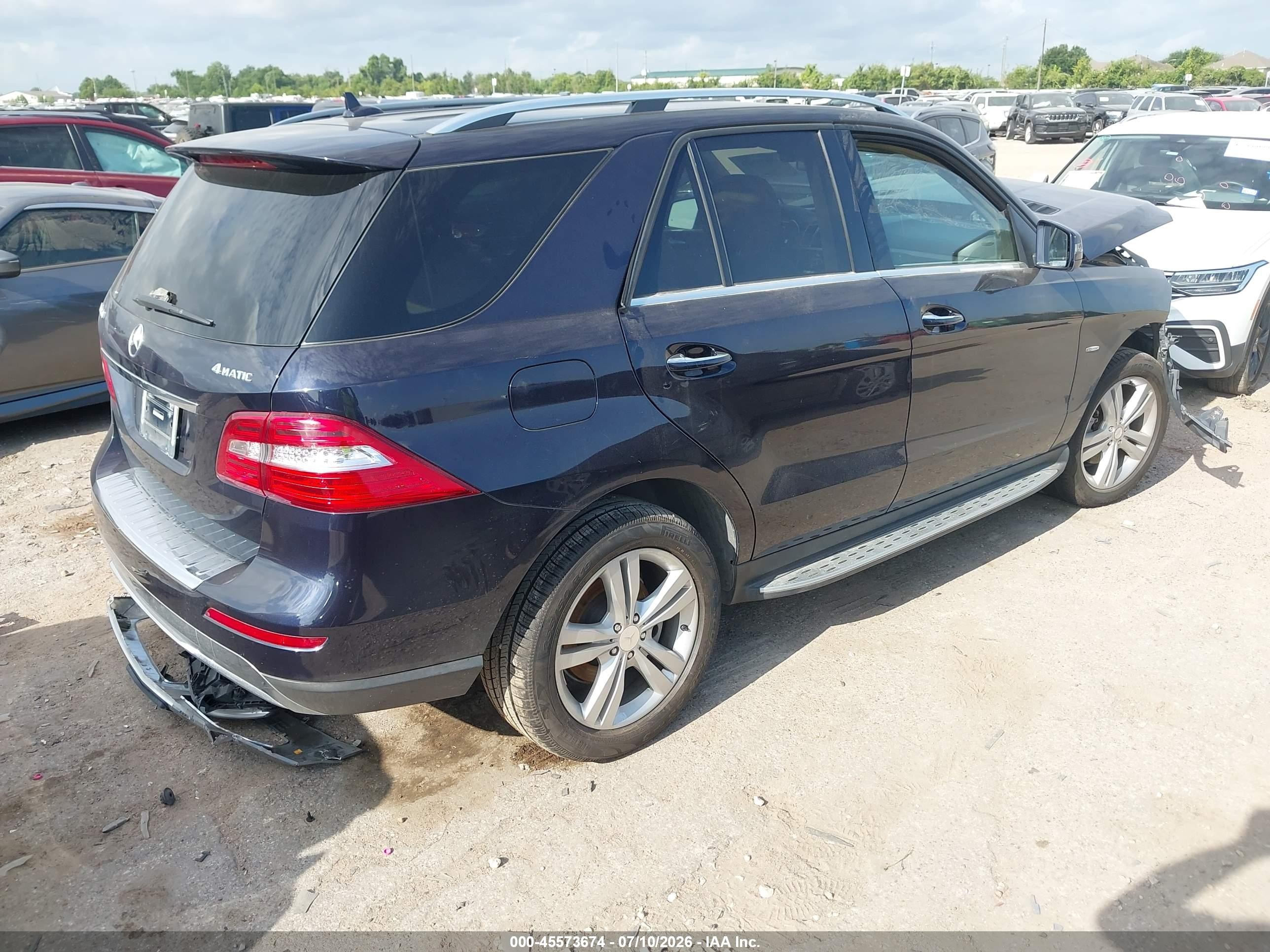 2012 Mercedes-benz Ml 350 4matic Blue vin: 4JGDA5HB3CA014311