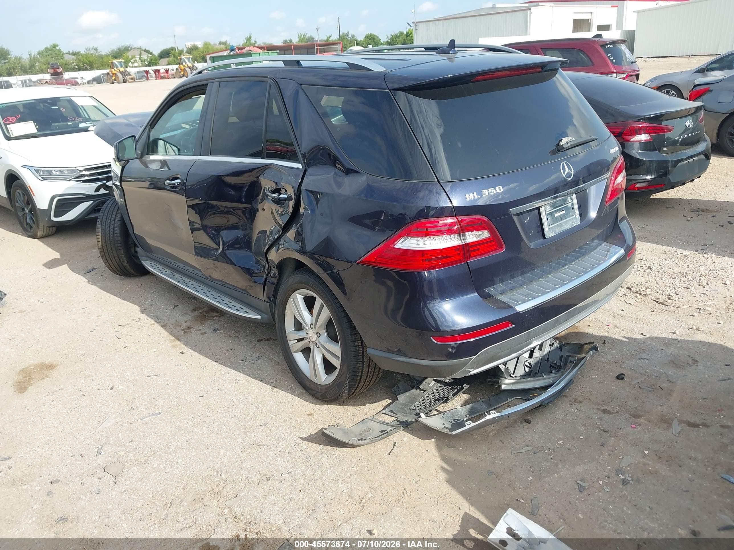 2012 Mercedes-benz Ml 350 4matic Blue vin: 4JGDA5HB3CA014311