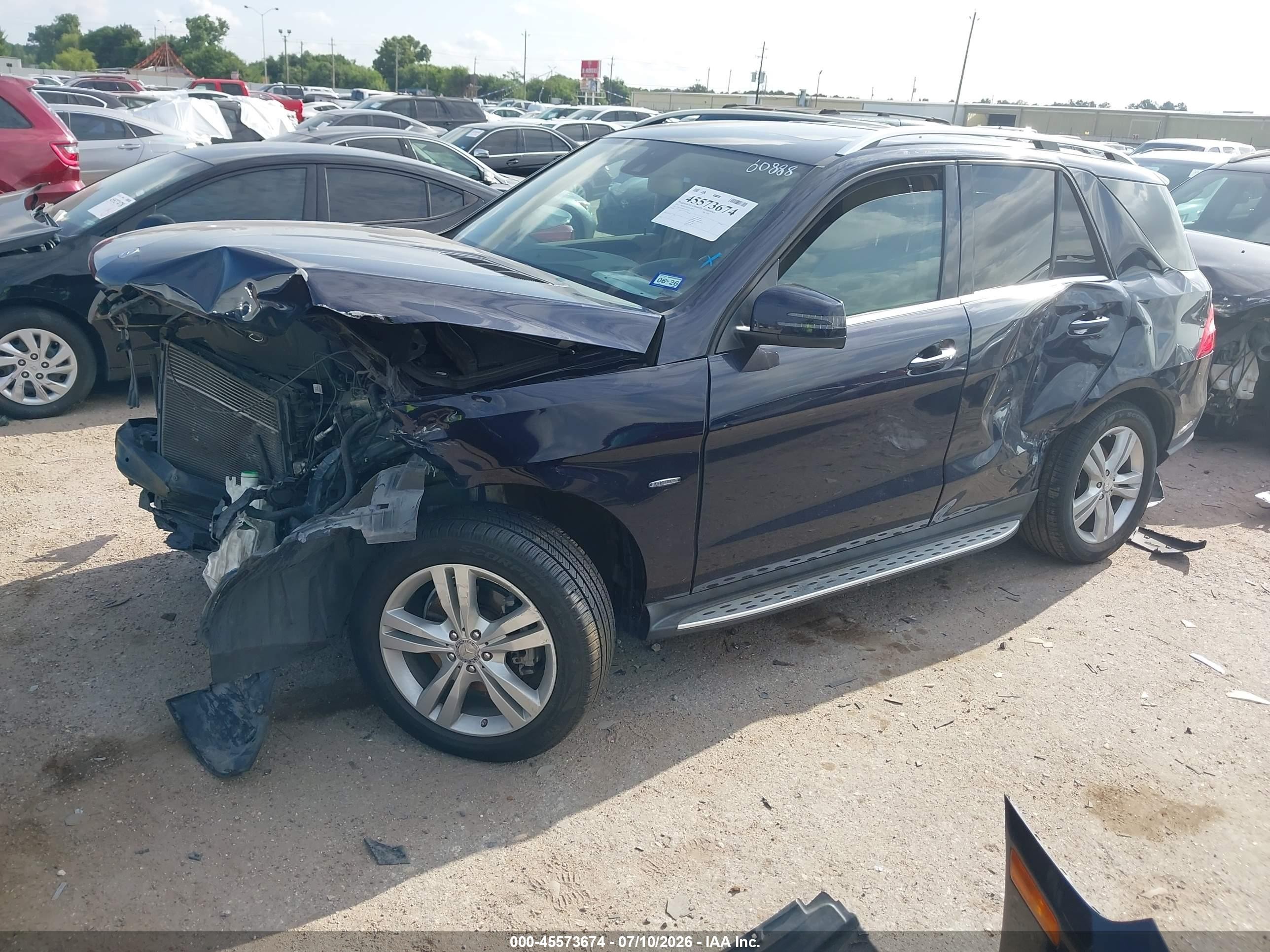 2012 Mercedes-benz Ml 350 4matic Blue vin: 4JGDA5HB3CA014311