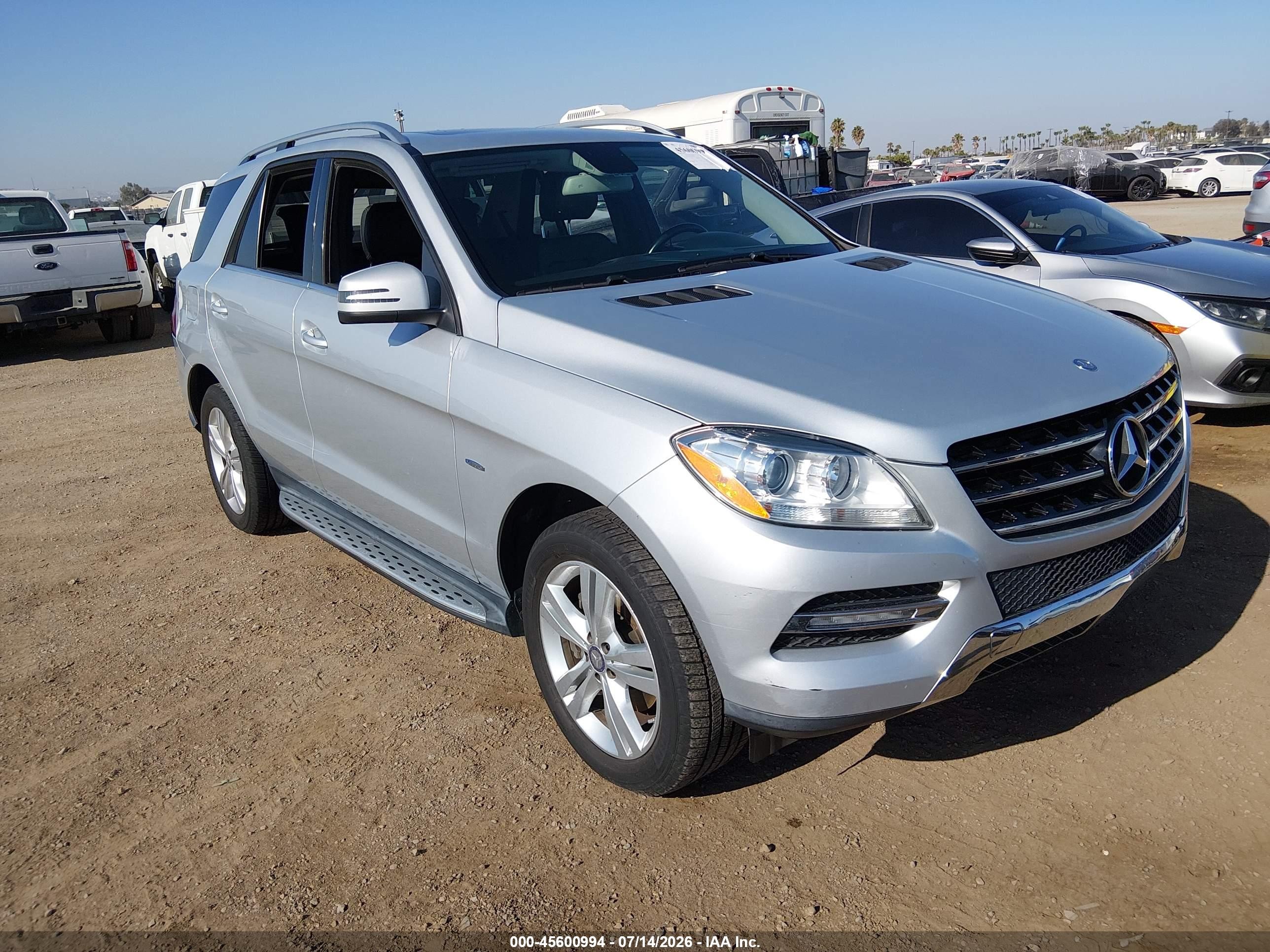 2012 Mercedes-benz Ml 350 4matic Silver vin: 4JGDA5HB3CA037393
