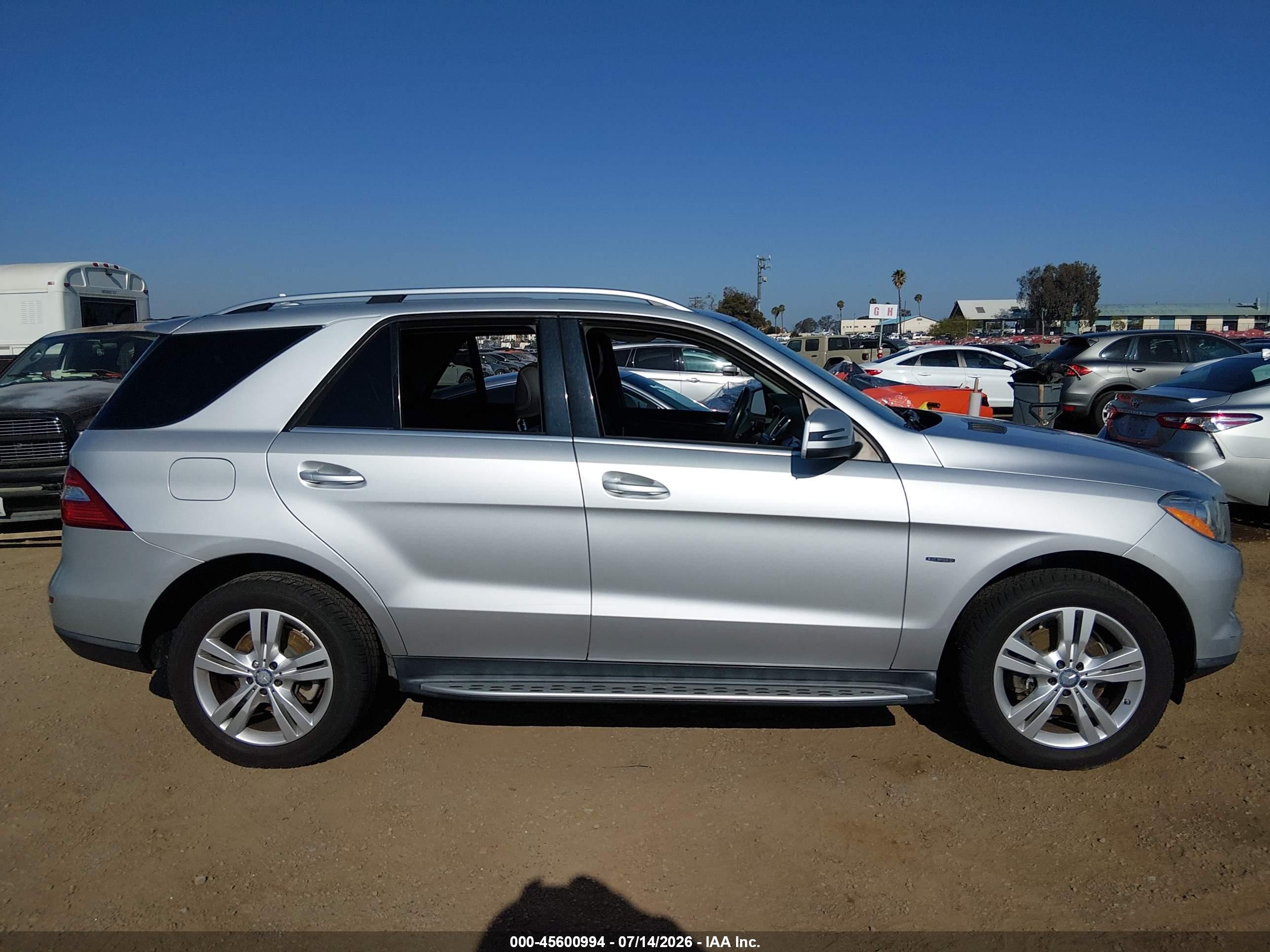 2012 Mercedes-benz Ml 350 4matic Silver vin: 4JGDA5HB3CA037393