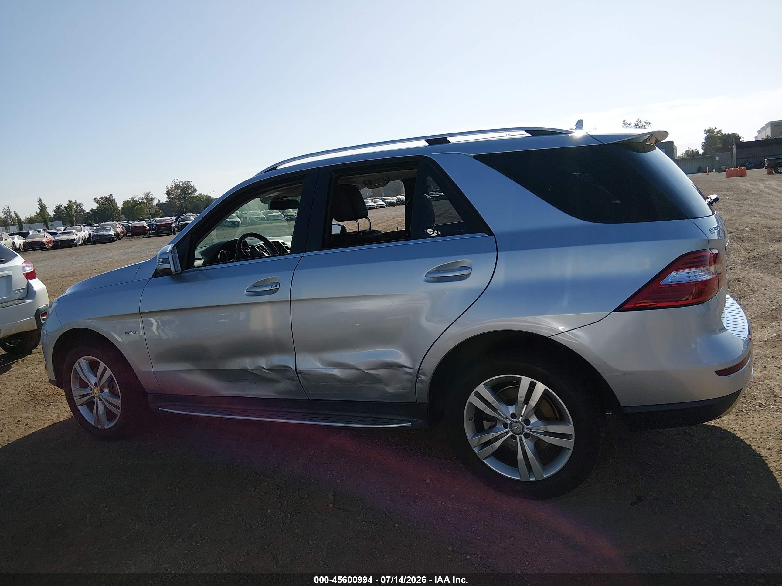 2012 Mercedes-benz Ml 350 4matic Silver vin: 4JGDA5HB3CA037393