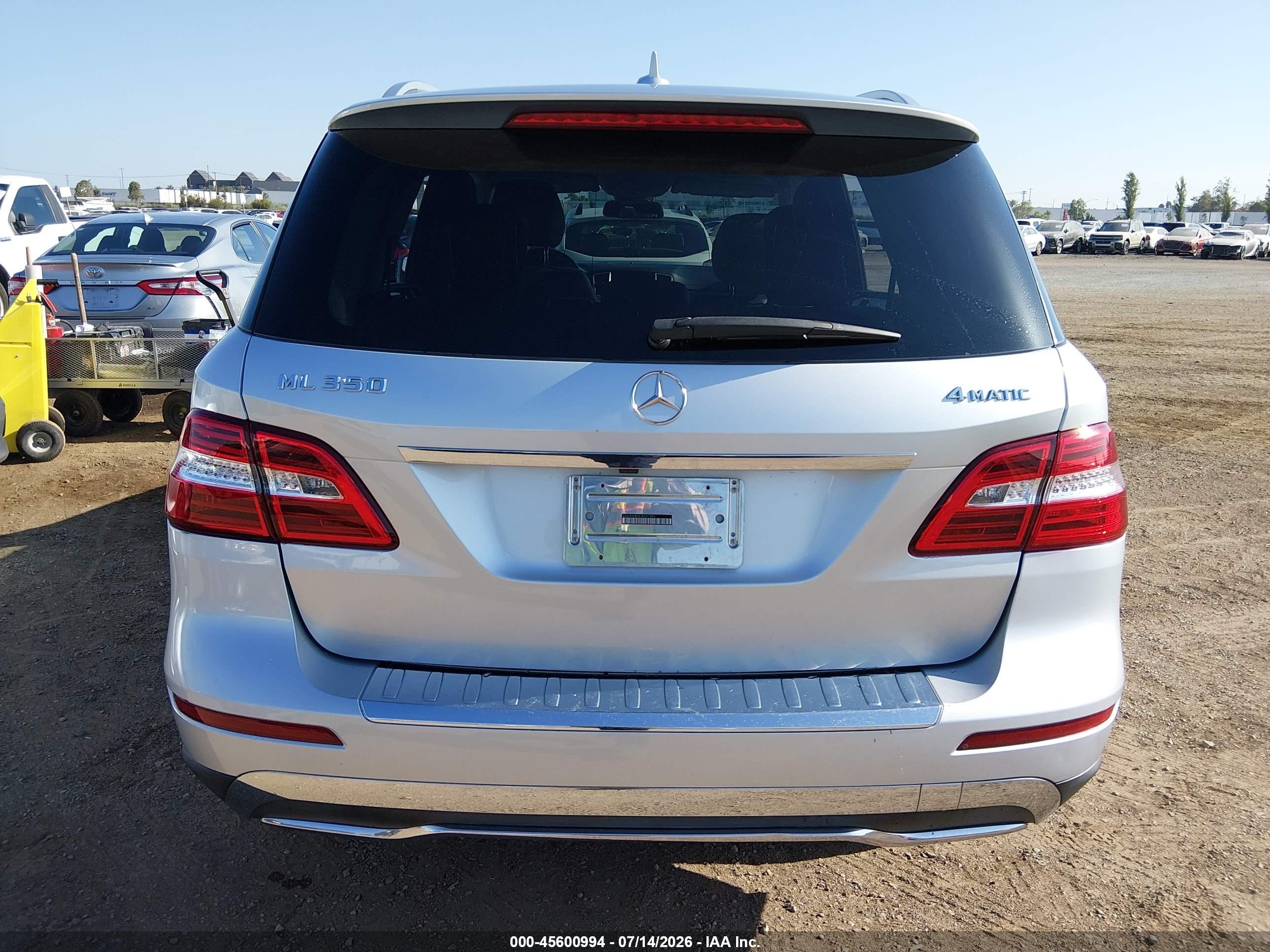 2012 Mercedes-benz Ml 350 4matic Silver vin: 4JGDA5HB3CA037393