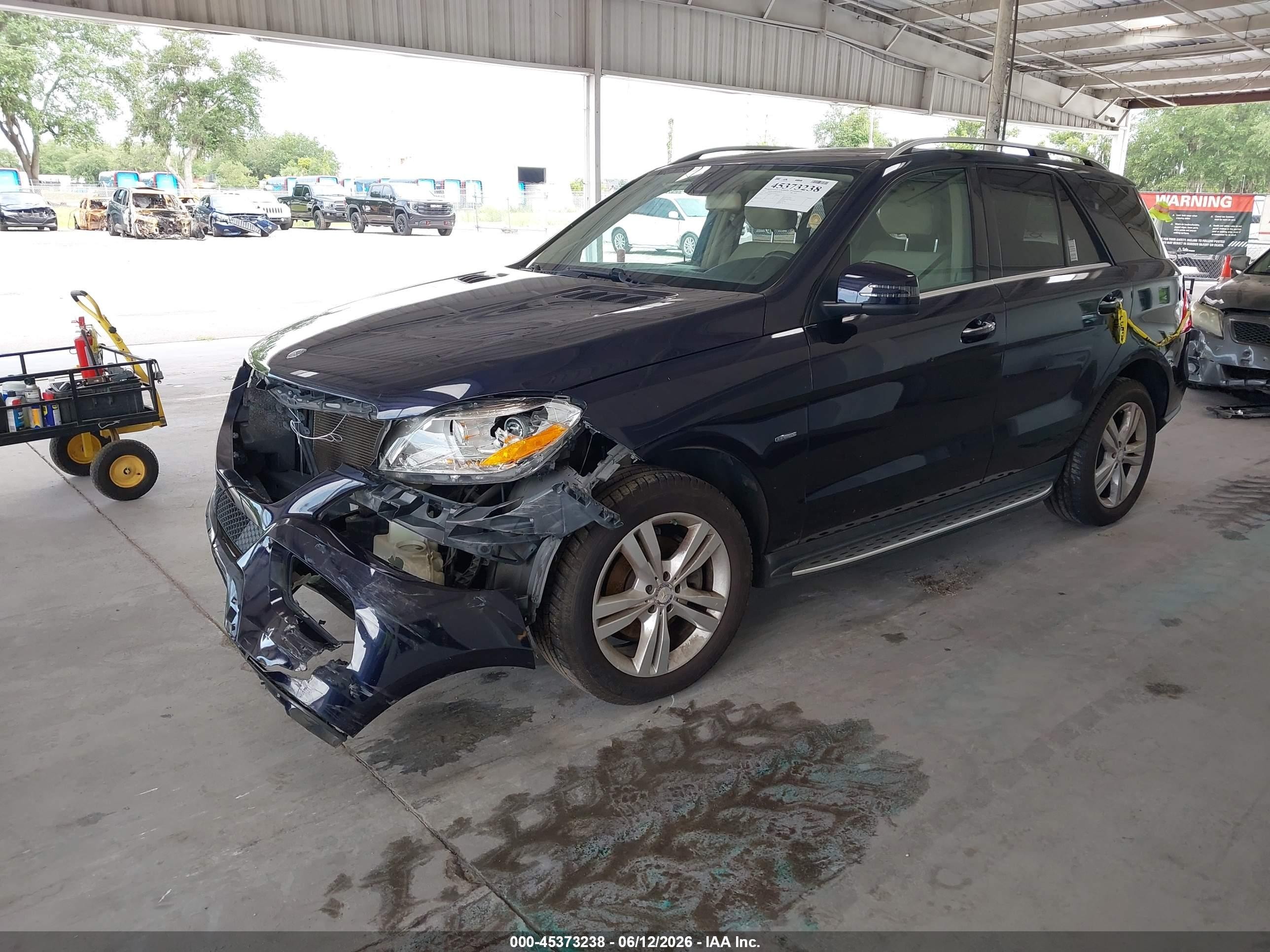 2012 Mercedes-benz Ml 350 4matic Blue vin: 4JGDA5HB3CA054243