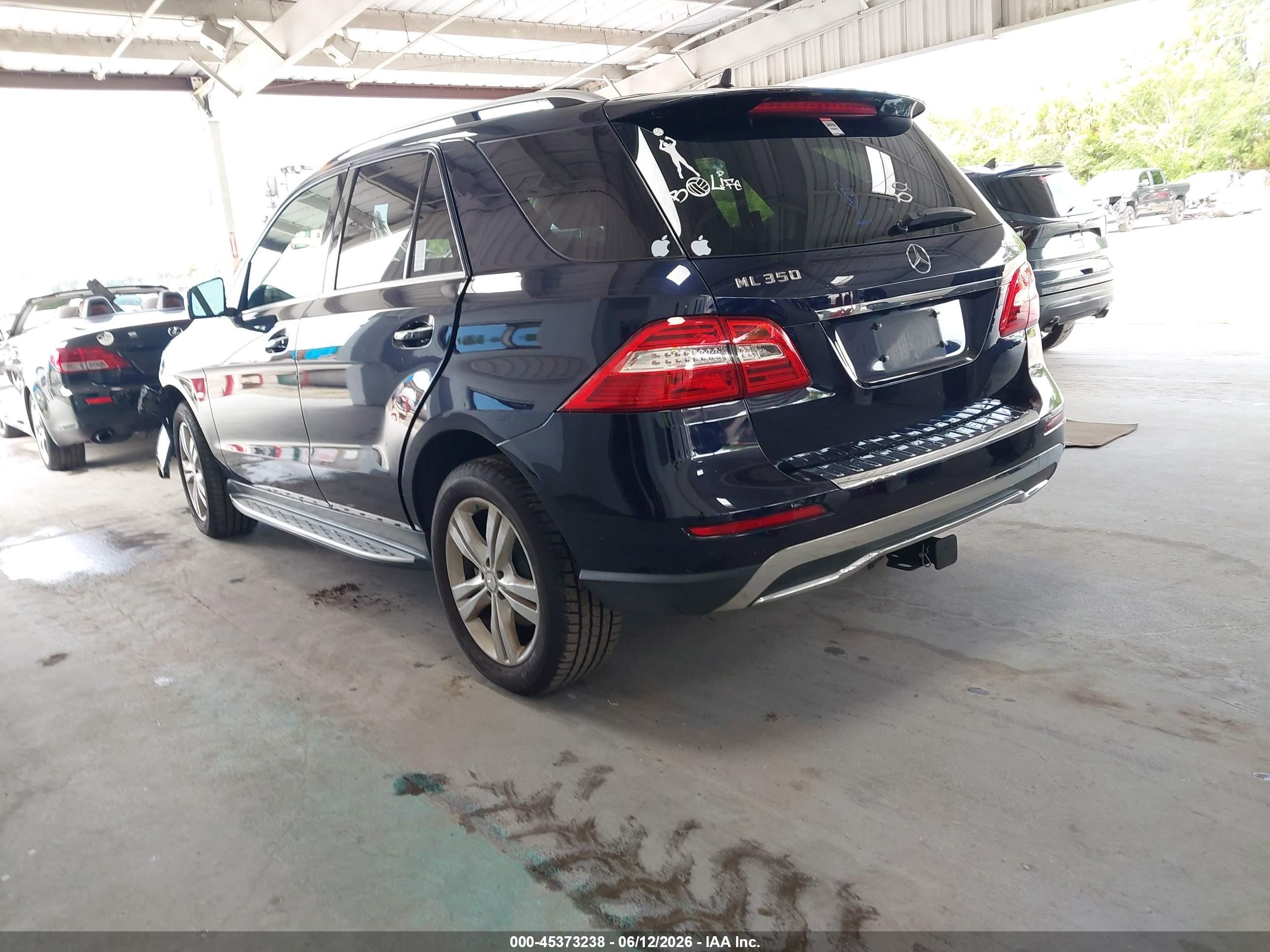 2012 Mercedes-benz Ml 350 4matic Blue vin: 4JGDA5HB3CA054243