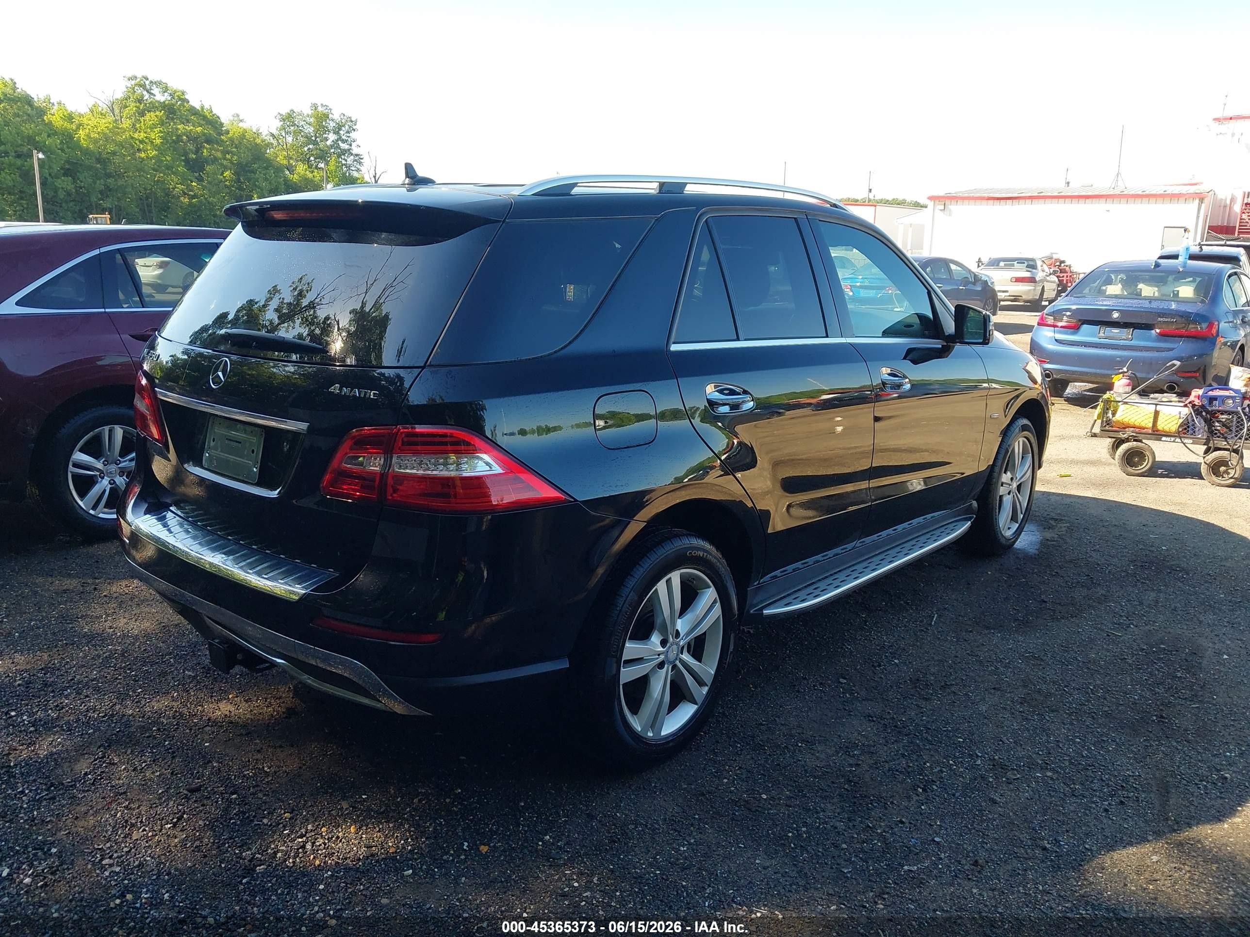 2012 Mercedes-benz Ml 350 4matic Black vin: 4JGDA5HB3CA056266