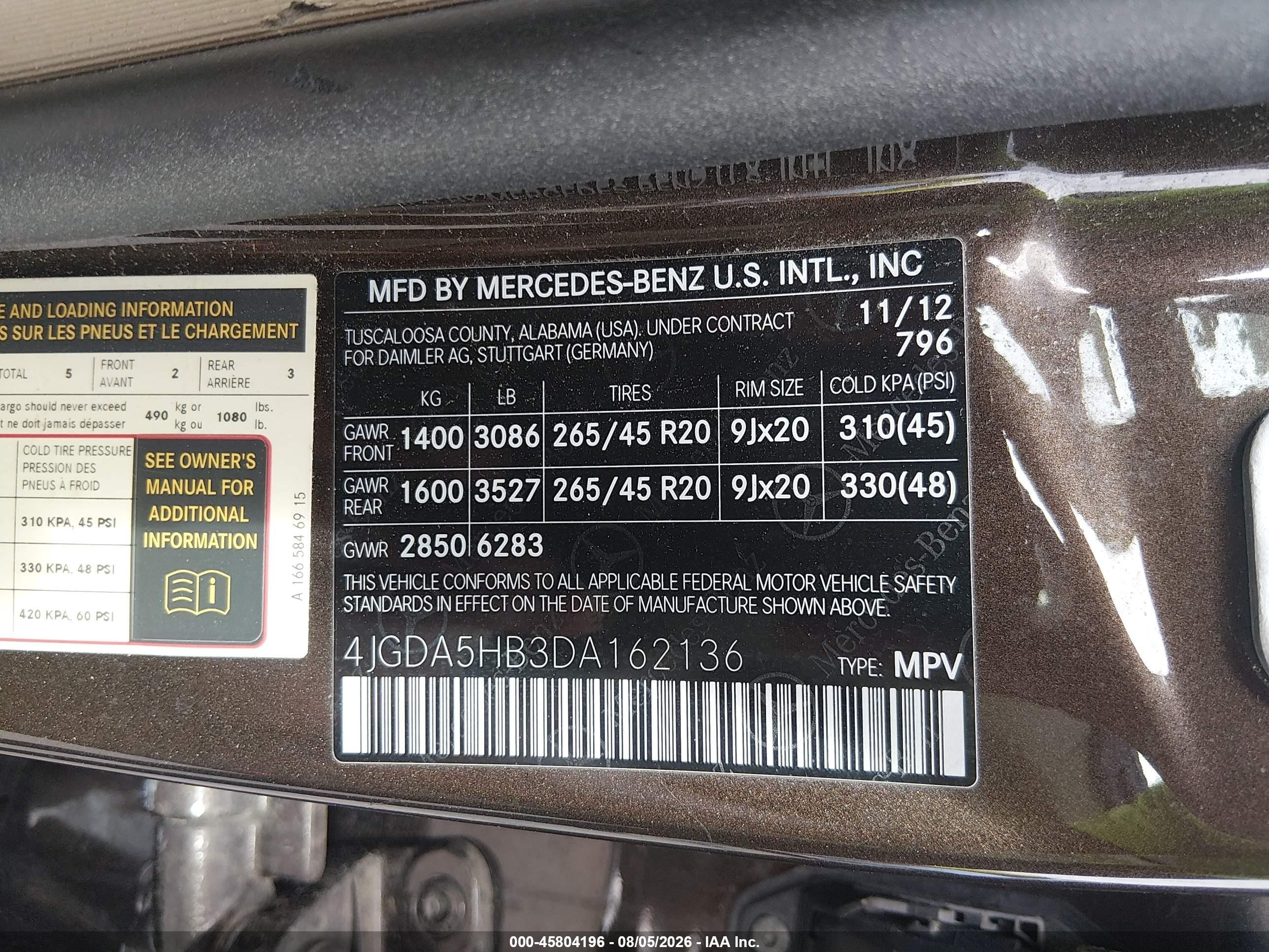 2013 Mercedes-benz Ml 350 4matic Brown vin: 4JGDA5HB3DA162136