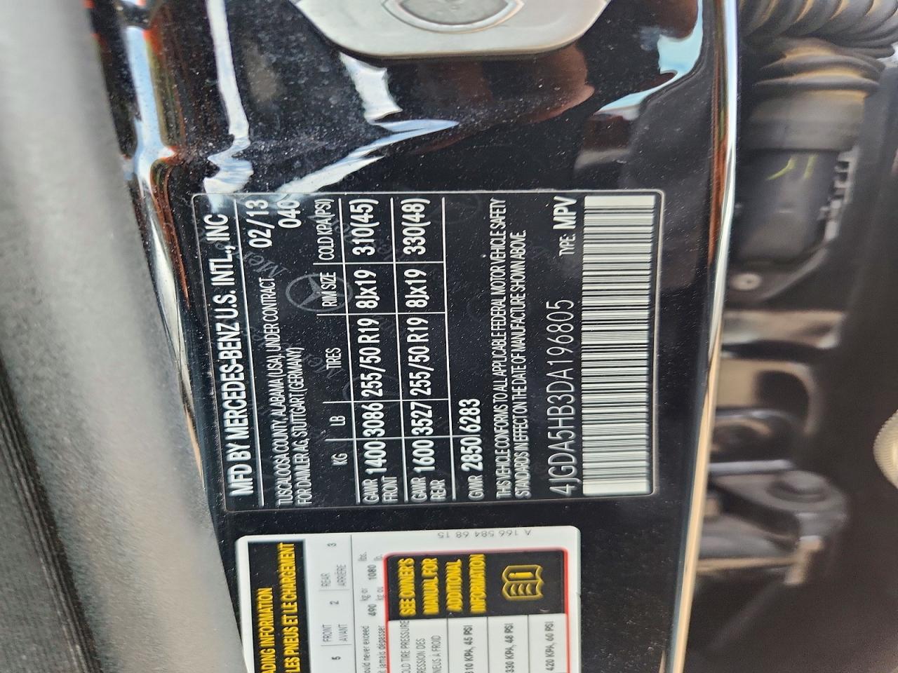 2013 Mercedes-benz Ml 350 4matic Черный vin: 4JGDA5HB3DA196805