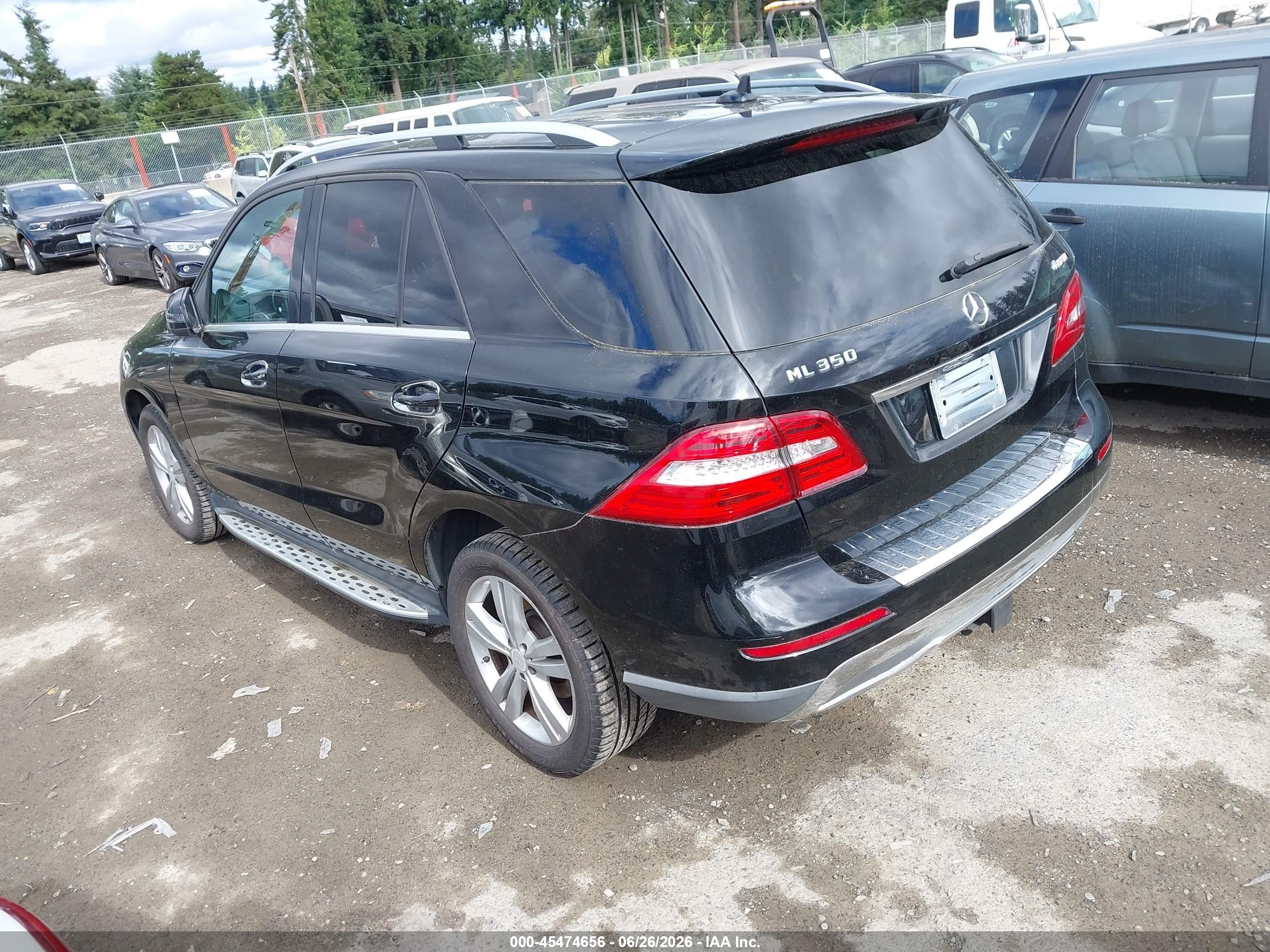 2013 Mercedes-benz Ml 350 4matic Black vin: 4JGDA5HB3DA197663