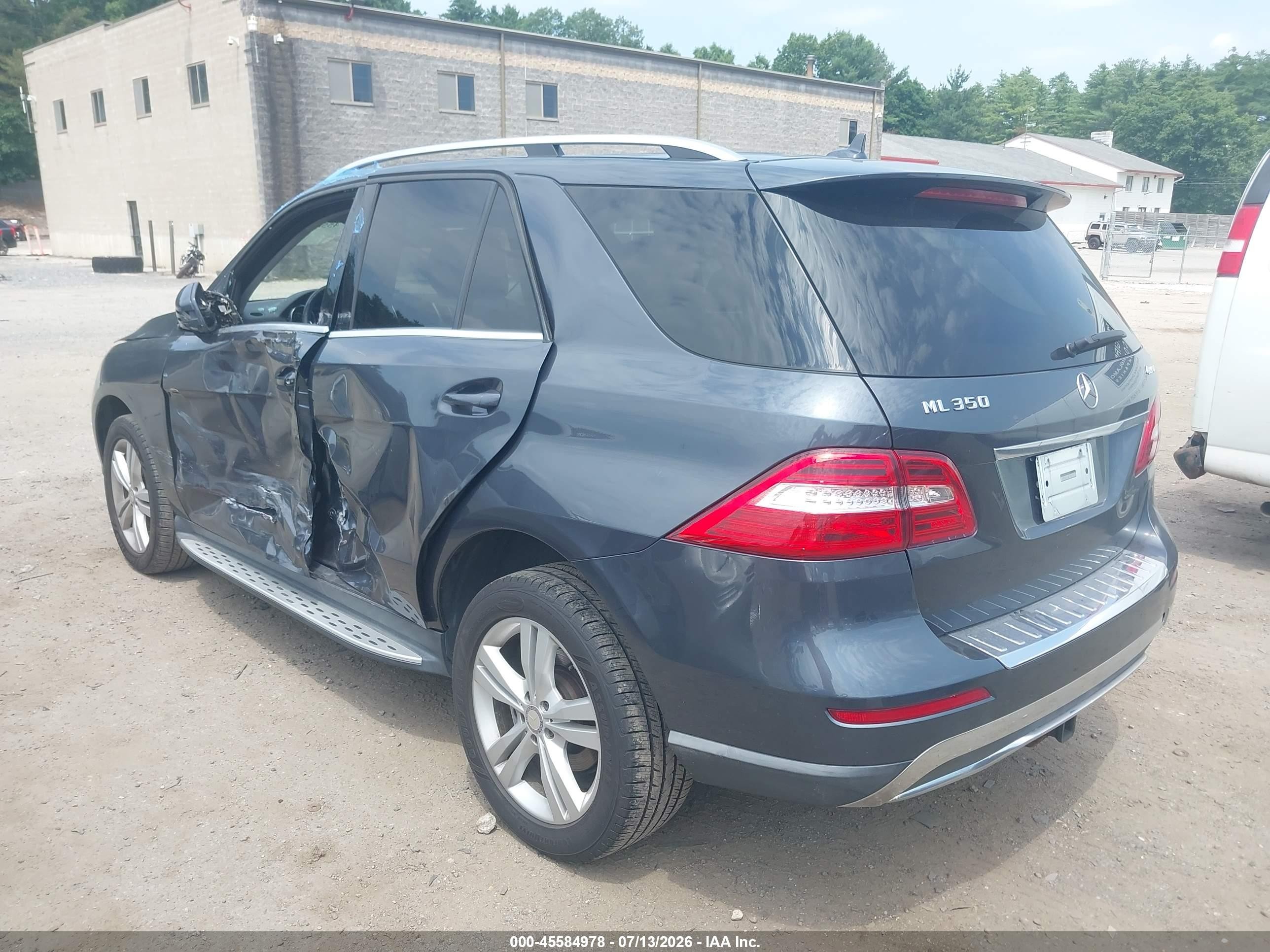 2014 Mercedes-benz Ml 350 4matic Gray vin: 4JGDA5HB3EA338863