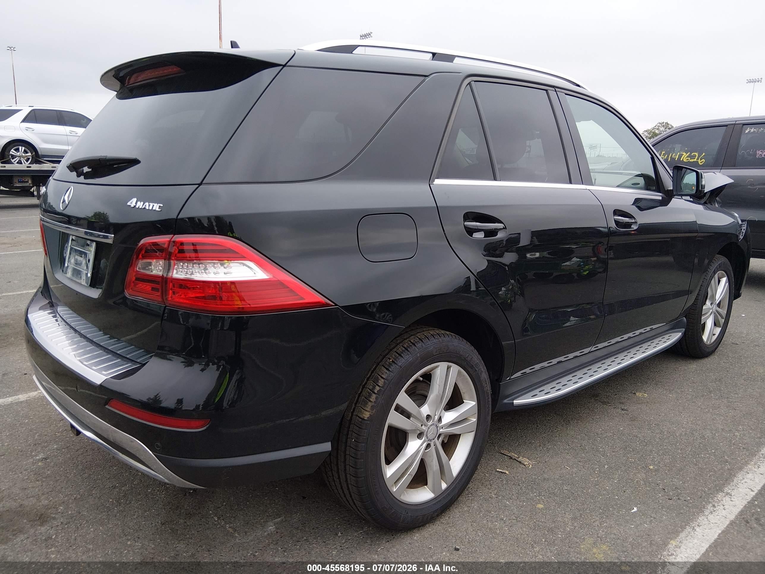2014 Mercedes-benz Ml 350 4matic Black vin: 4JGDA5HB3EA361687