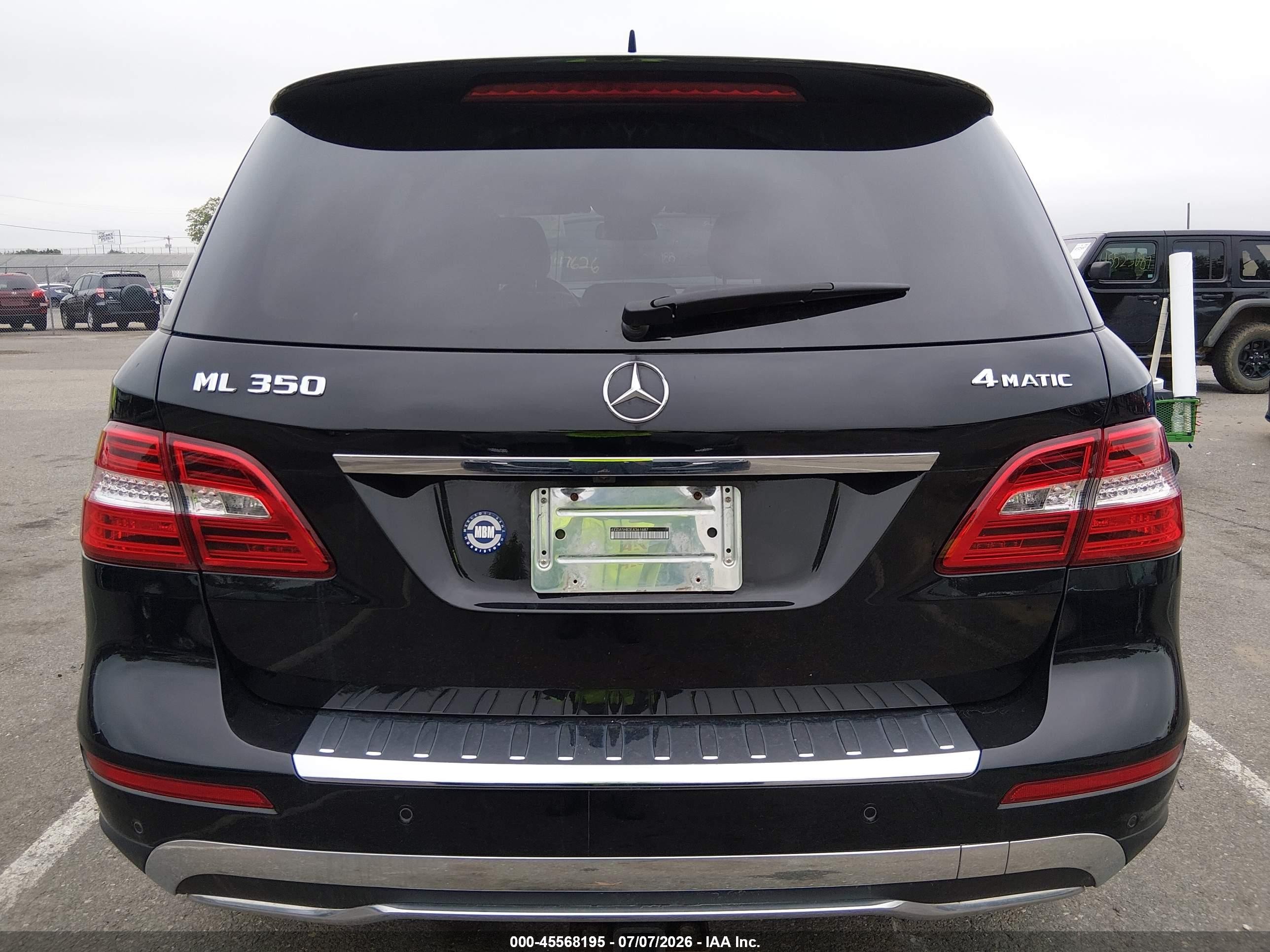 2014 Mercedes-benz Ml 350 4matic Black vin: 4JGDA5HB3EA361687